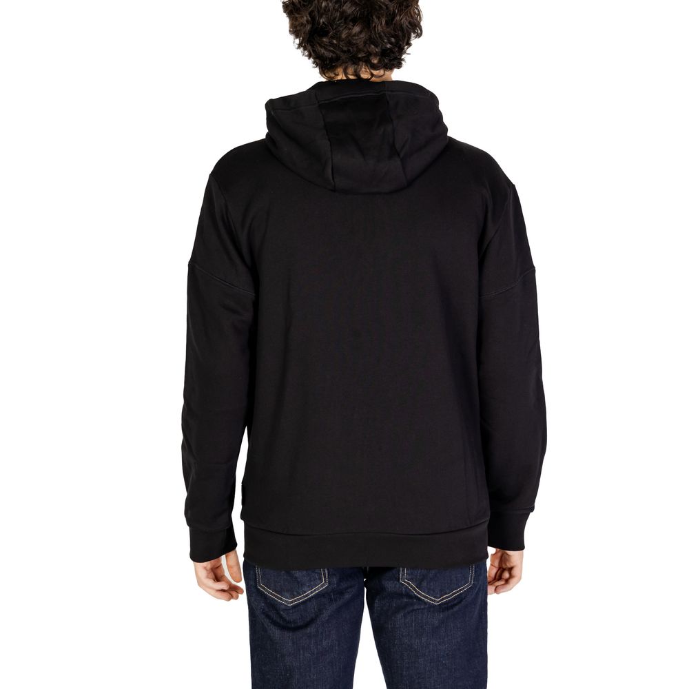 EA7 Emporio Armani Black Cotton Hoody EA7 Emporio Armani