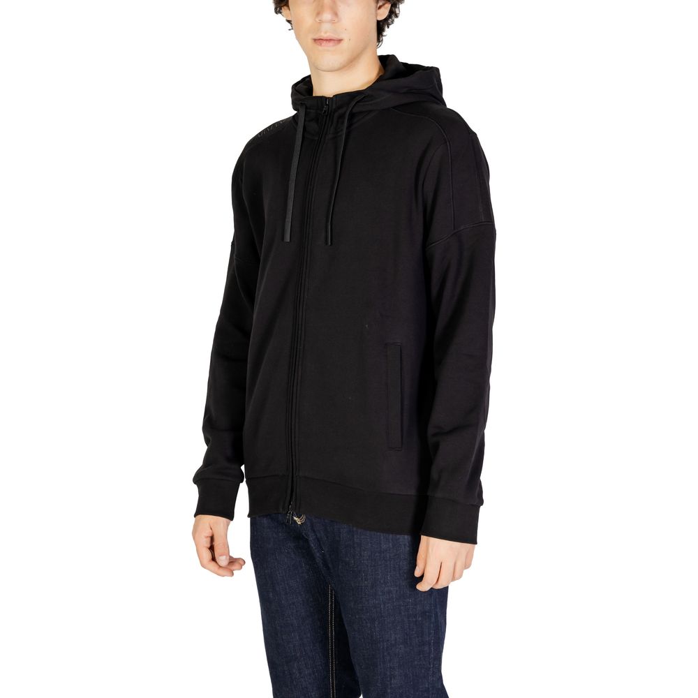 EA7 Emporio Armani Black Cotton Hoody EA7 Emporio Armani