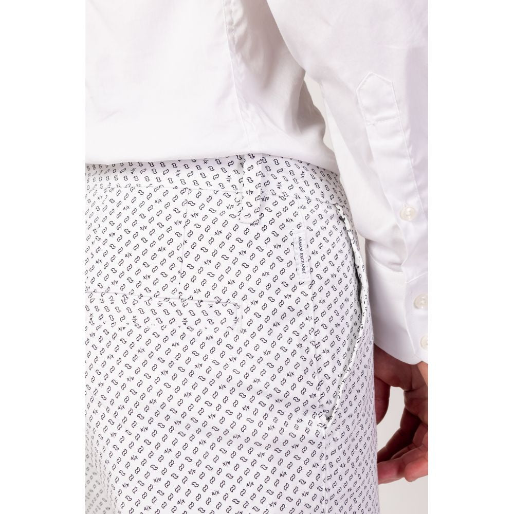 Armani Exchange White Cotton Bermuda Armani Exchange