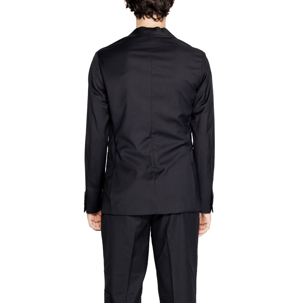 Armani Exchange Black Polyester Blazer Armani Exchange