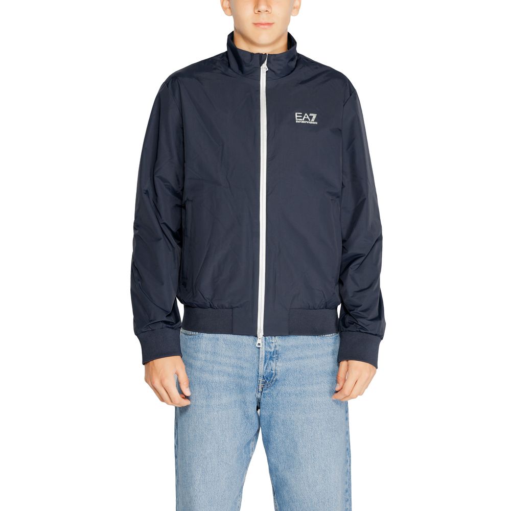 EA7 Emporio Armani Blue Polyamide Jackets & Coat EA7 Emporio Armani