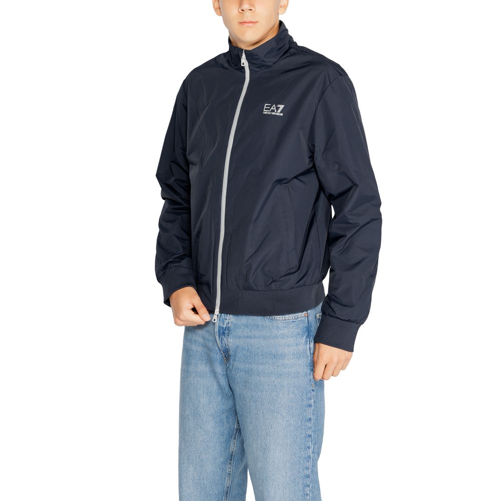 EA7 Emporio Armani Blue Polyamide Jackets & Coat EA7 Emporio Armani