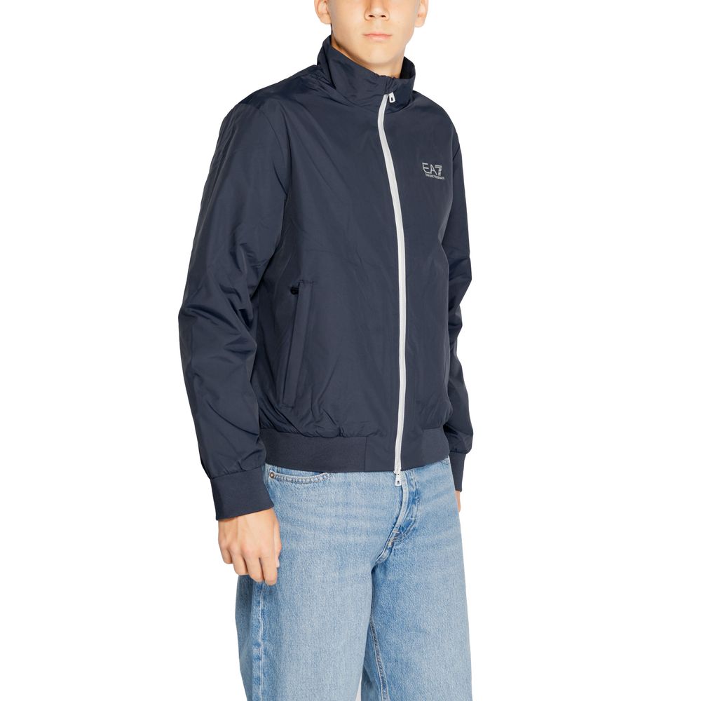EA7 Emporio Armani Blue Polyamide Jackets & Coat EA7 Emporio Armani