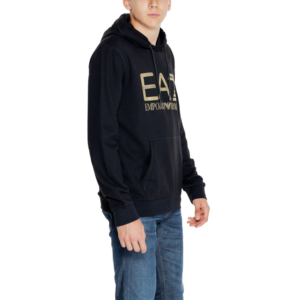 EA7 Emporio Armani Black Cotton Hoody EA7 Emporio Armani