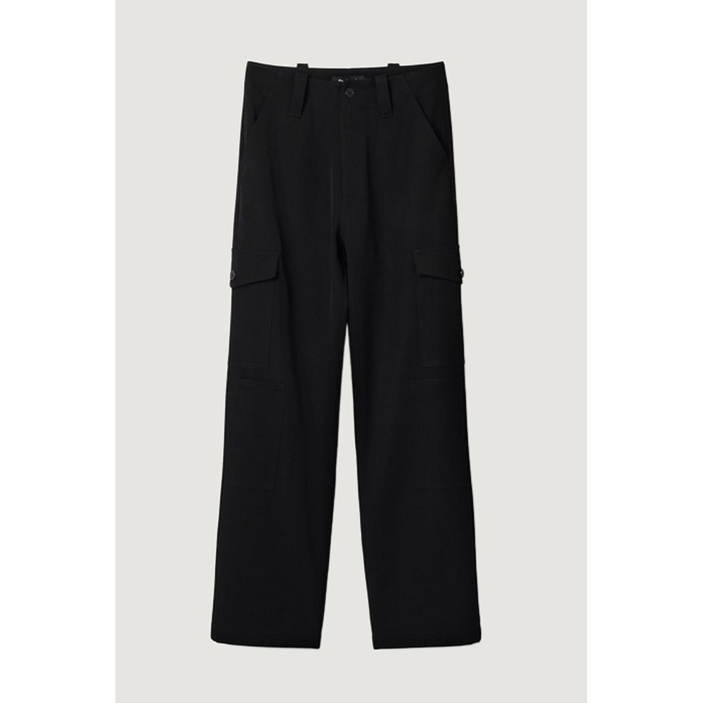 Desigual Black Polyester Cropped Pant Desigual