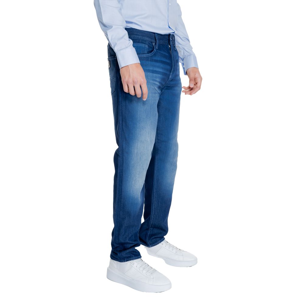 Armani Exchange Blue Cotton Skinny Pant Armani Exchange