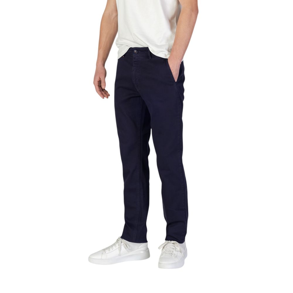 Hugo Boss Blue Cotton Skinny Pant Hugo Boss