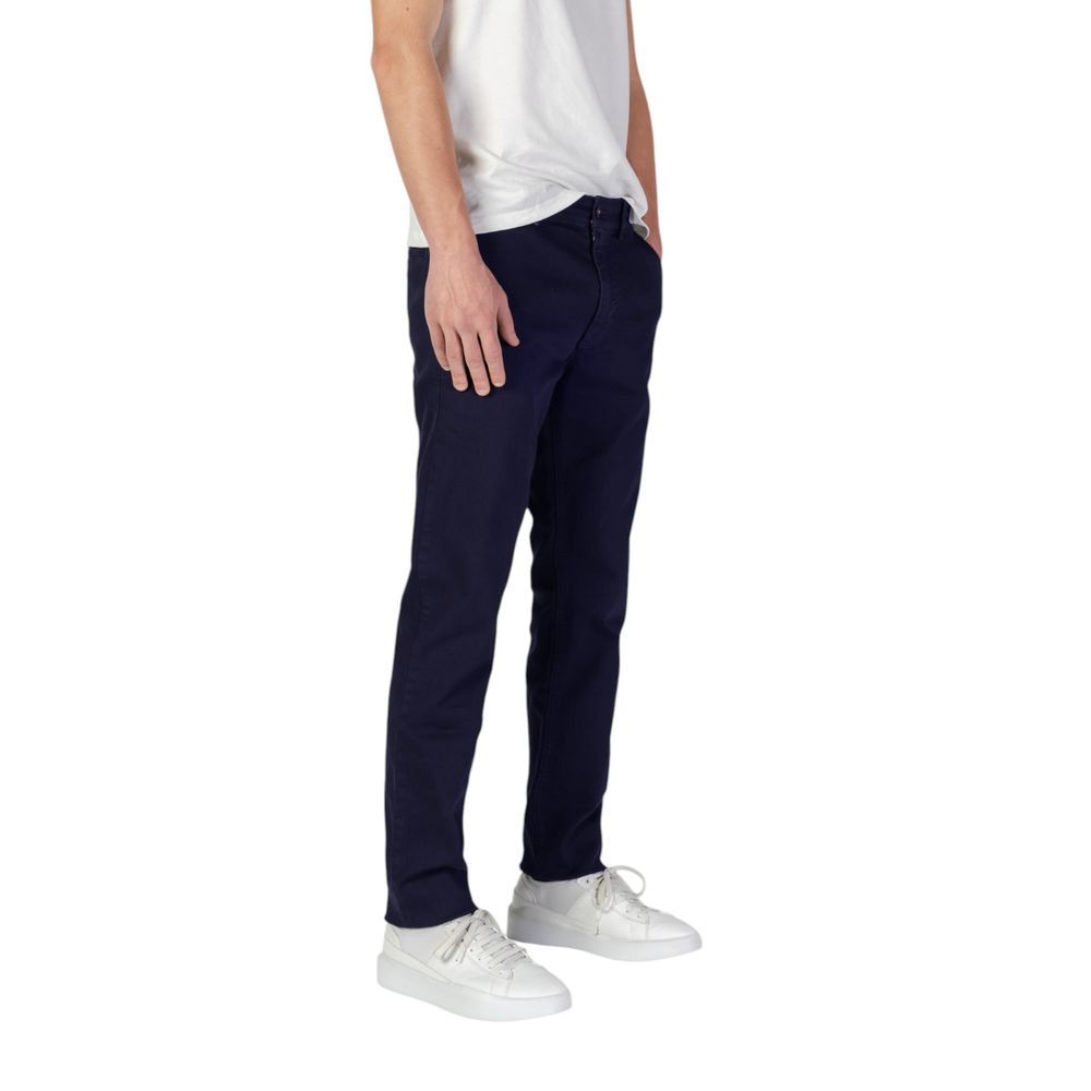 Hugo Boss Blue Cotton Skinny Pant Hugo Boss