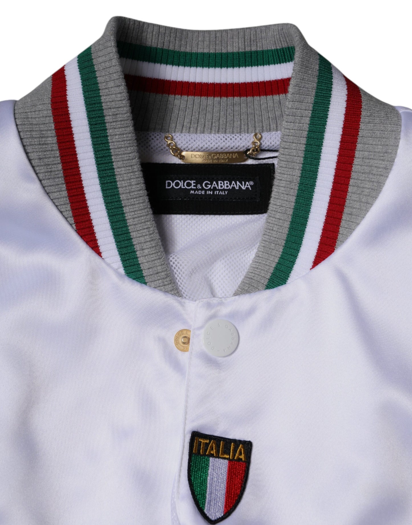 Dolce & Gabbana Multicolor Italia Button Down Bomber Jacket Dolce & Gabbana