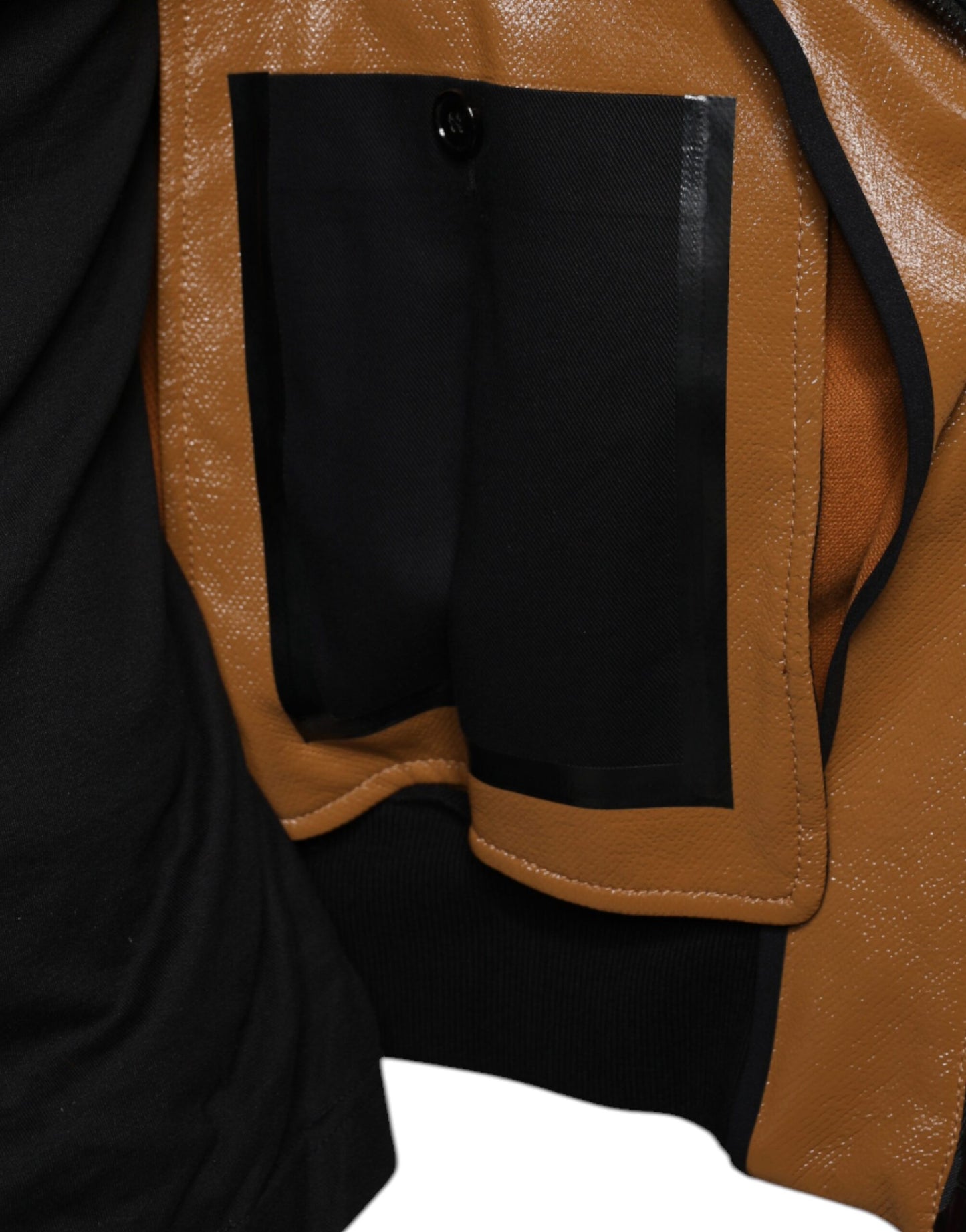 Dolce & Gabbana Brown Leather Full Zip Men Bomber Jacket Dolce & Gabbana