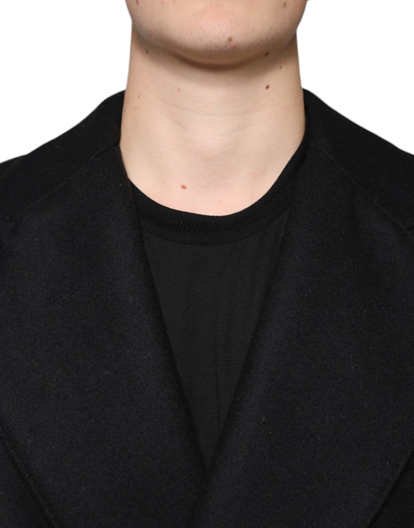 Dolce & Gabbana Black Wool Double Breasted Men Coat Jacket Dolce & Gabbana