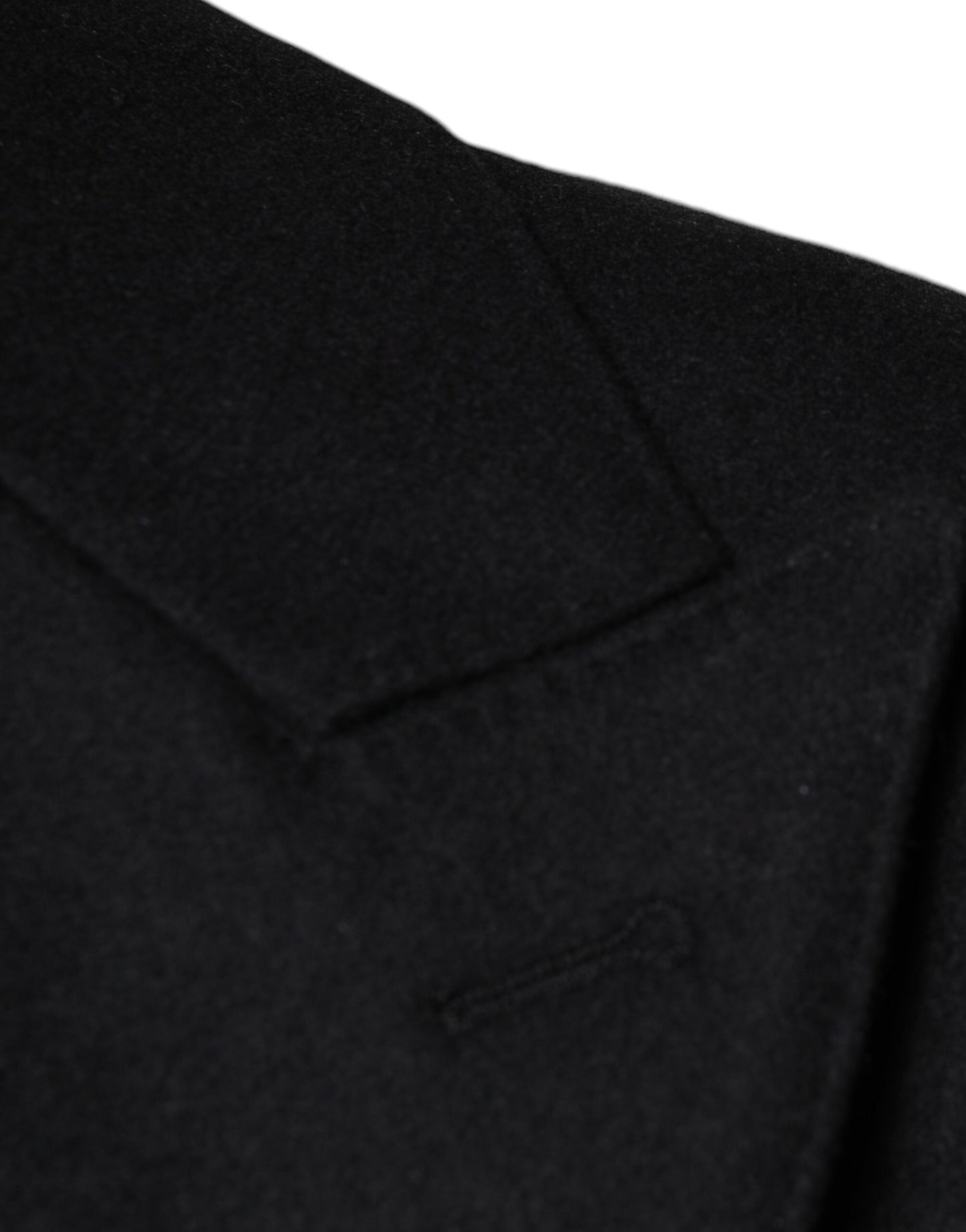 Dolce & Gabbana Black Wool Double Breasted Men Coat Jacket Dolce & Gabbana