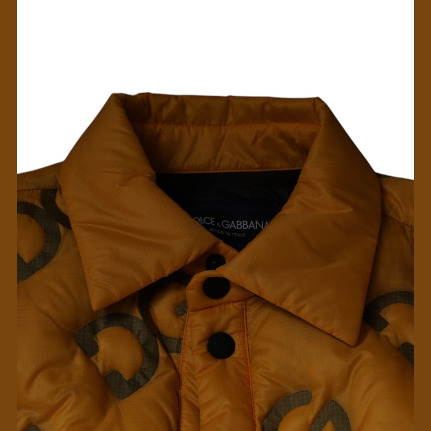 Dolce & Gabbana Yellow Logo Padded Buttoned Blouson Jacket Dolce & Gabbana