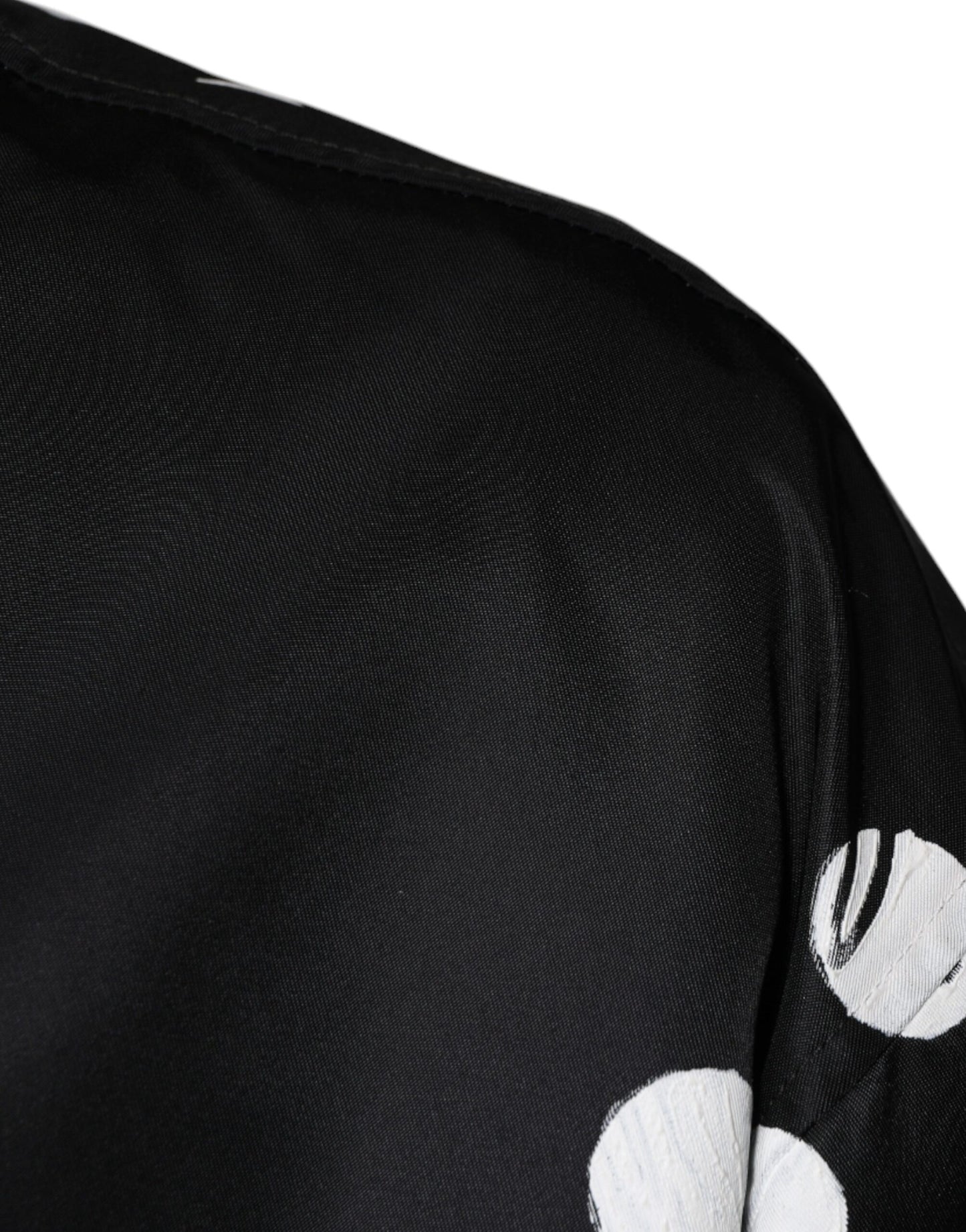 Dolce & Gabbana Black Polka Dot Stripe Nylon Bomber Jacket Dolce & Gabbana