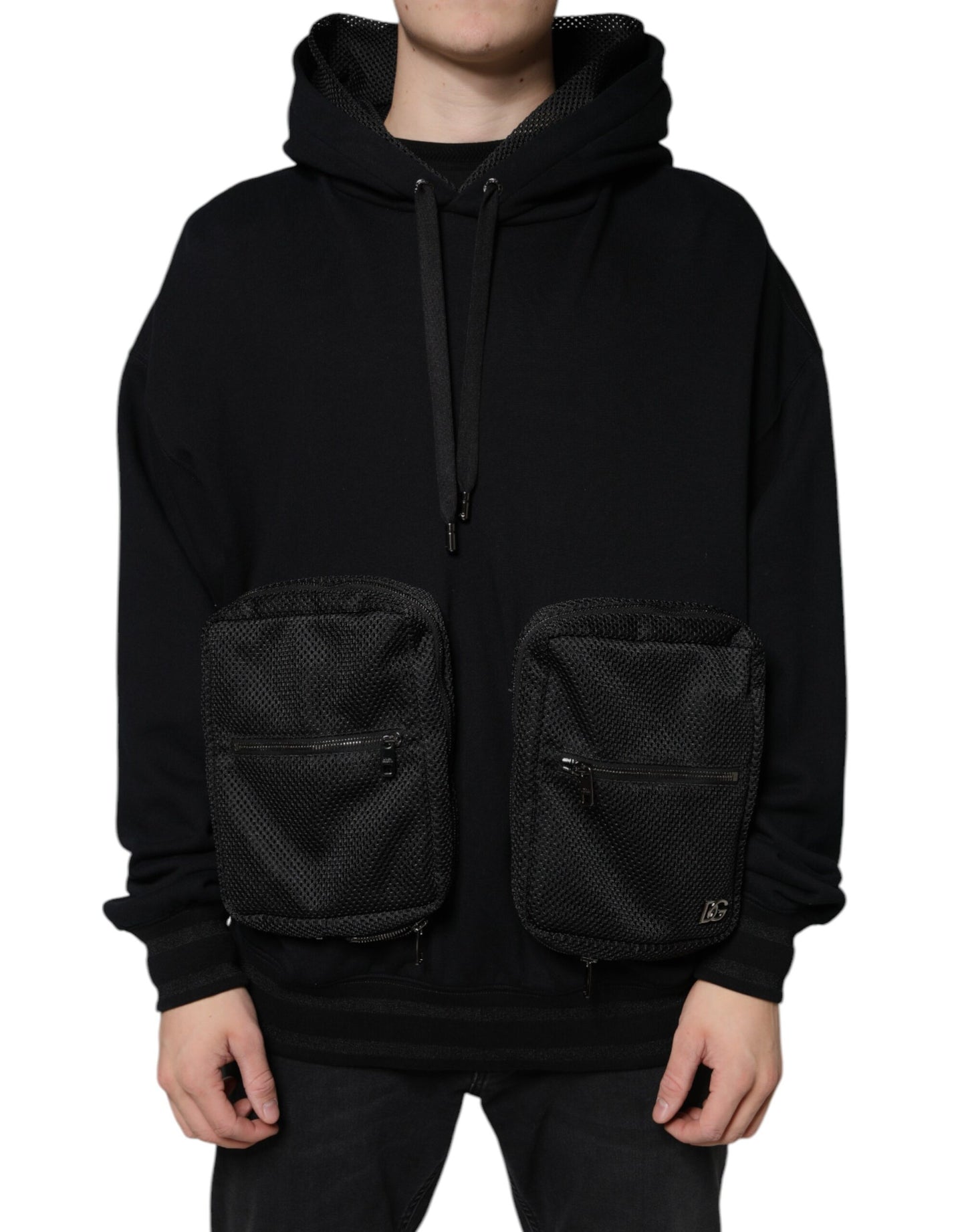 Dolce & Gabbana Black Hooded Pullover Men Sweatshirt Sweater Dolce & Gabbana
