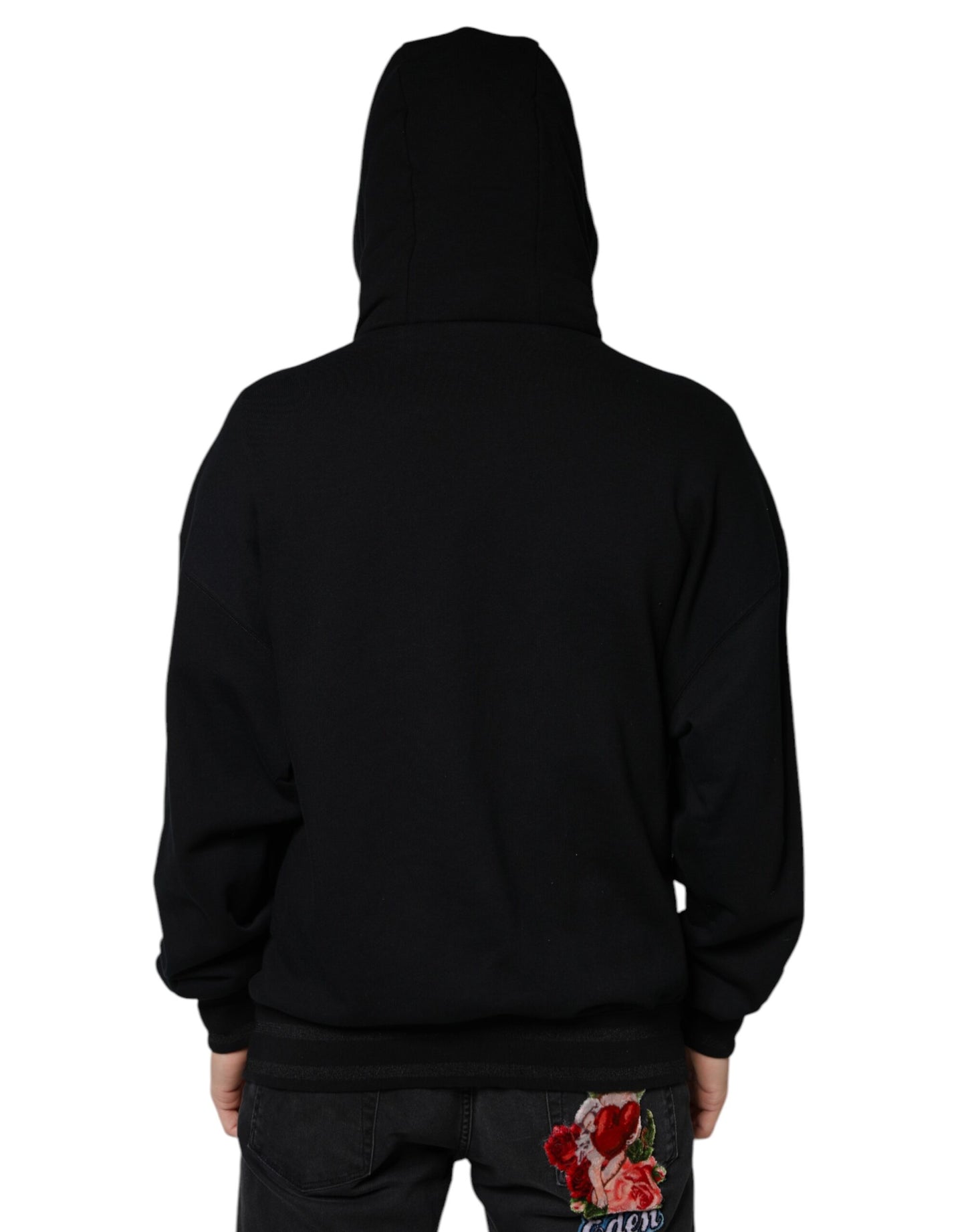 Dolce & Gabbana Black Hooded Pullover Men Sweatshirt Sweater Dolce & Gabbana