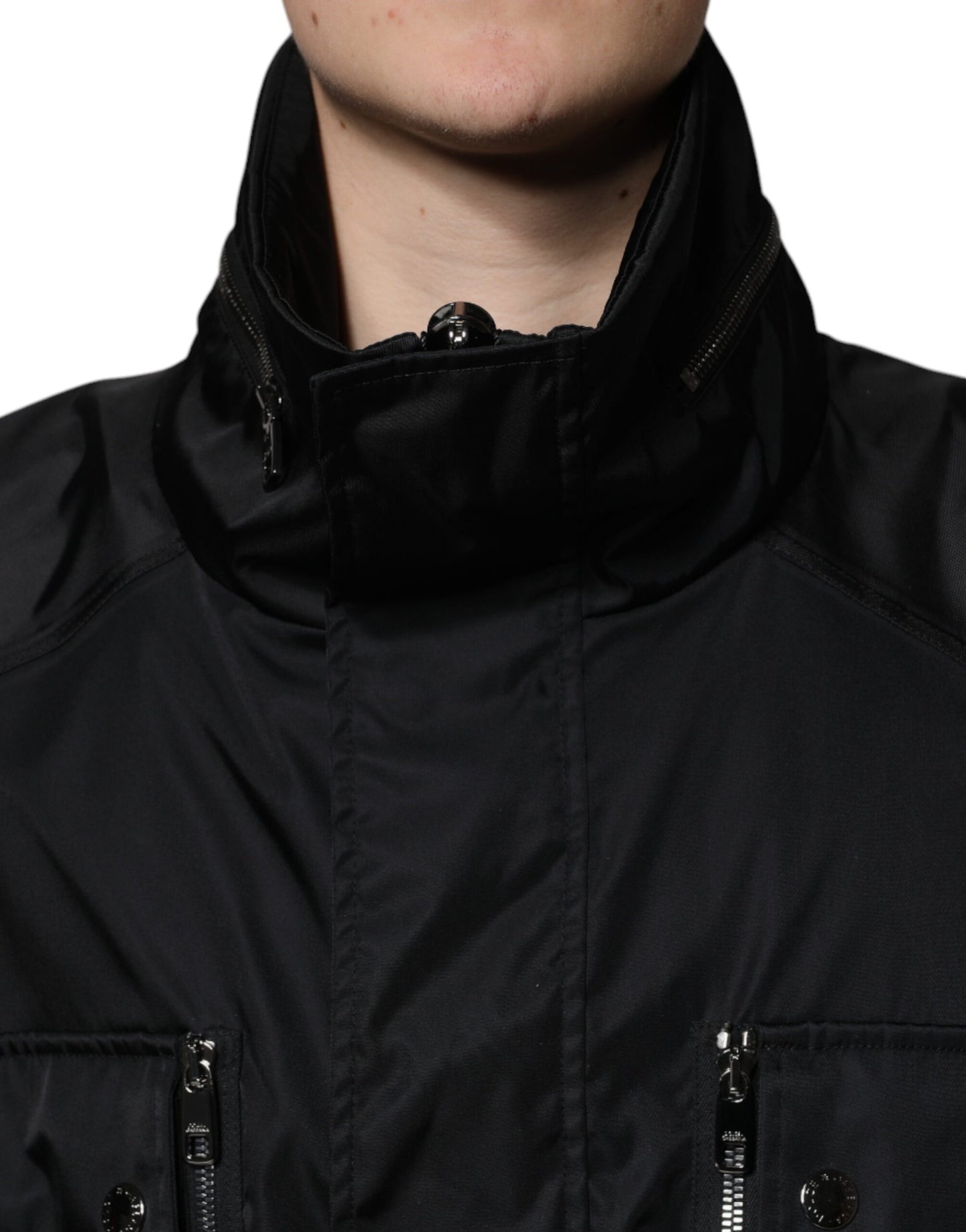 Dolce & Gabbana Black Nylon Winter Men Parka Coat Jacket Dolce & Gabbana