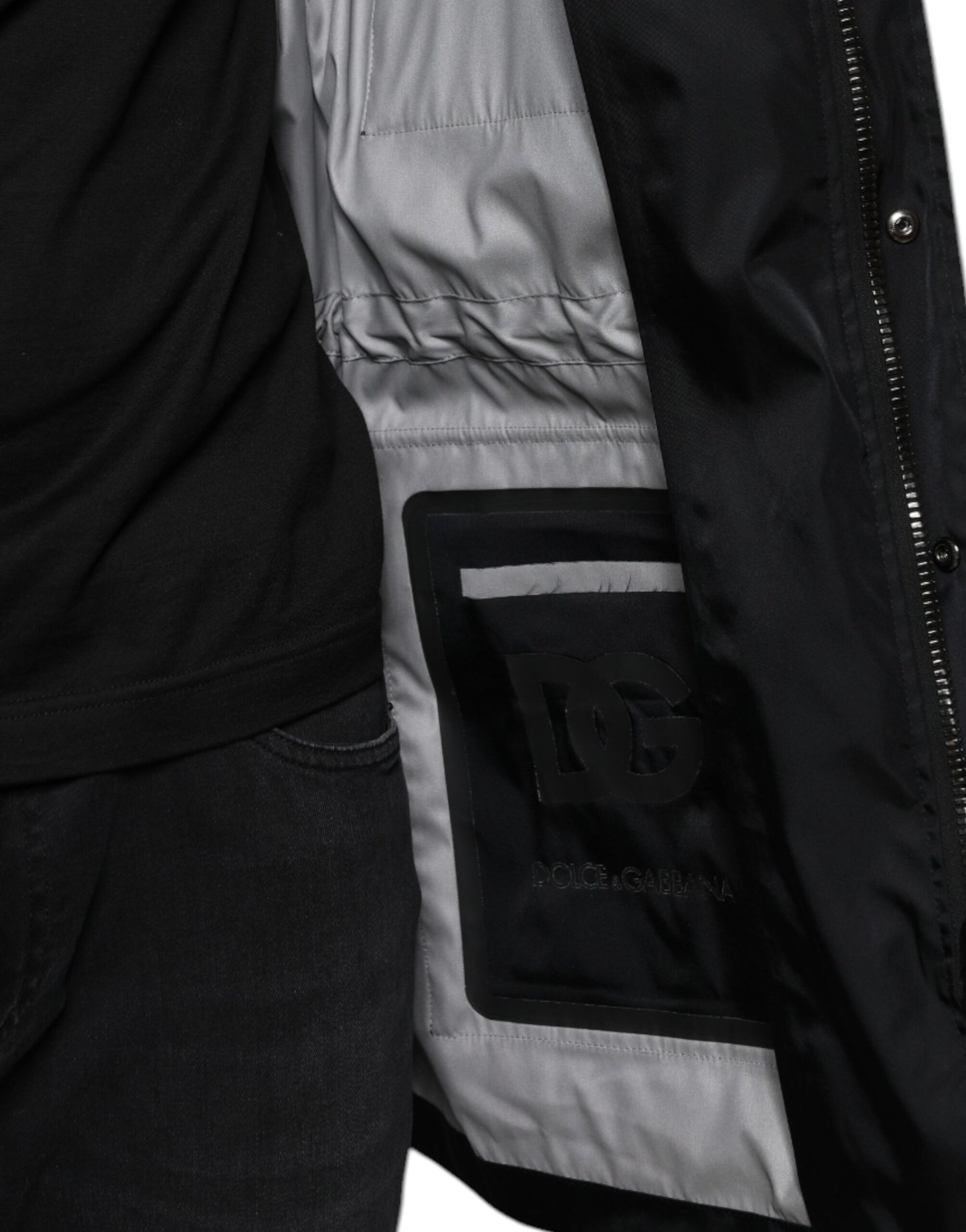 Dolce & Gabbana Black Nylon Winter Men Parka Coat Jacket Dolce & Gabbana