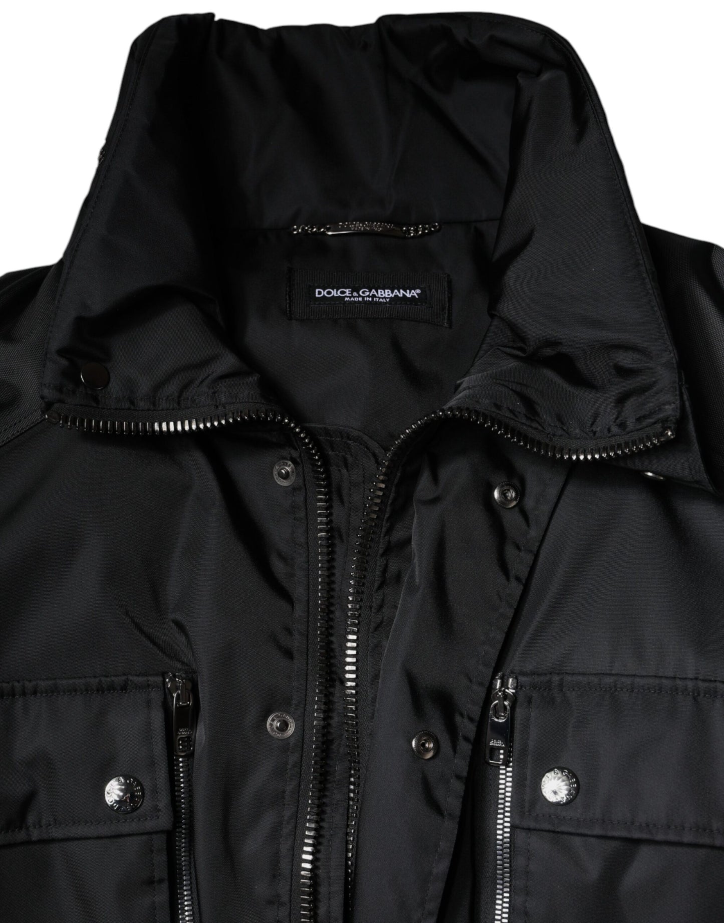 Dolce & Gabbana Black Nylon Winter Men Parka Coat Jacket Dolce & Gabbana