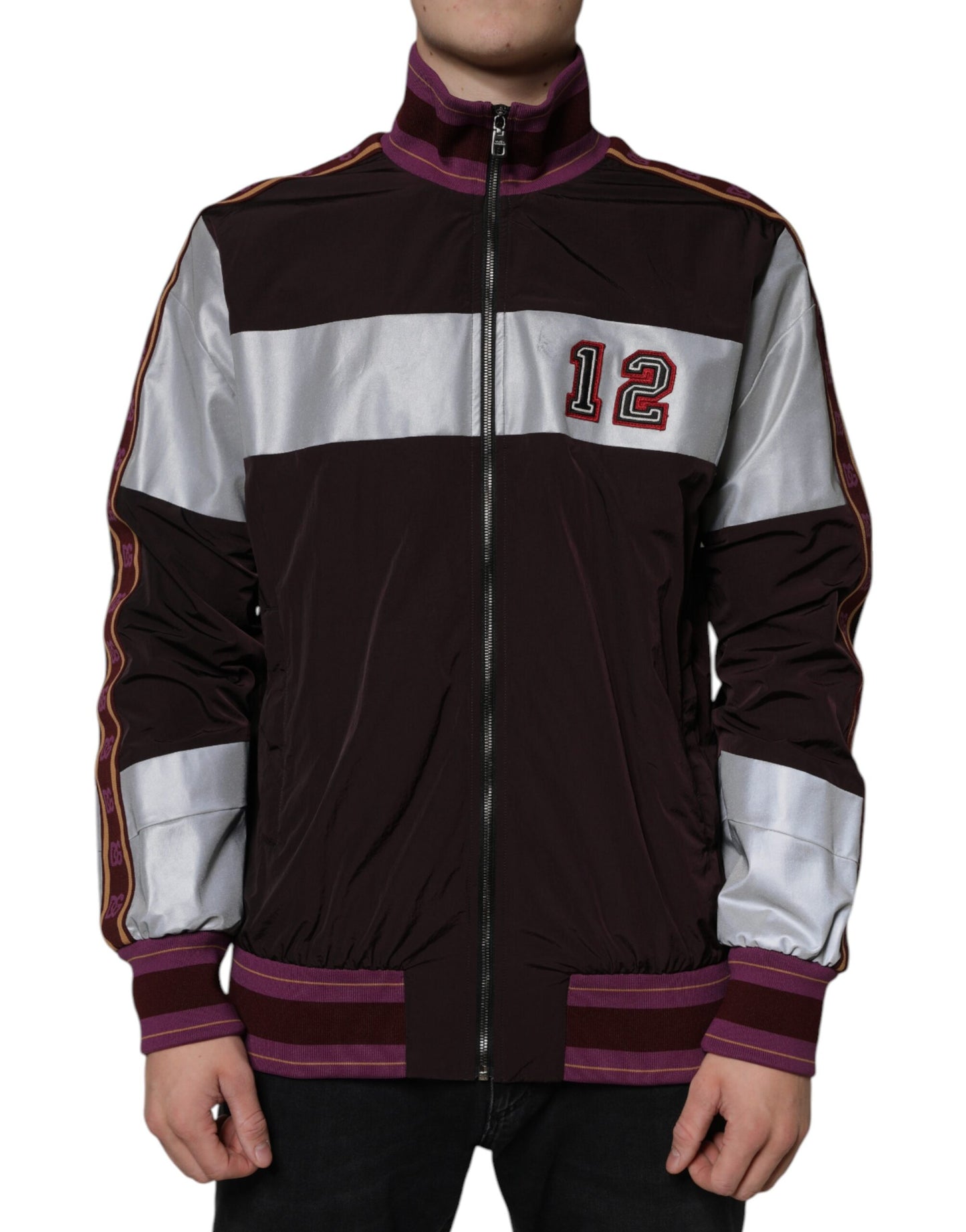 Dolce & Gabbana Multicolor Full Zip Jersey Men Bomber Jacket Dolce & Gabbana