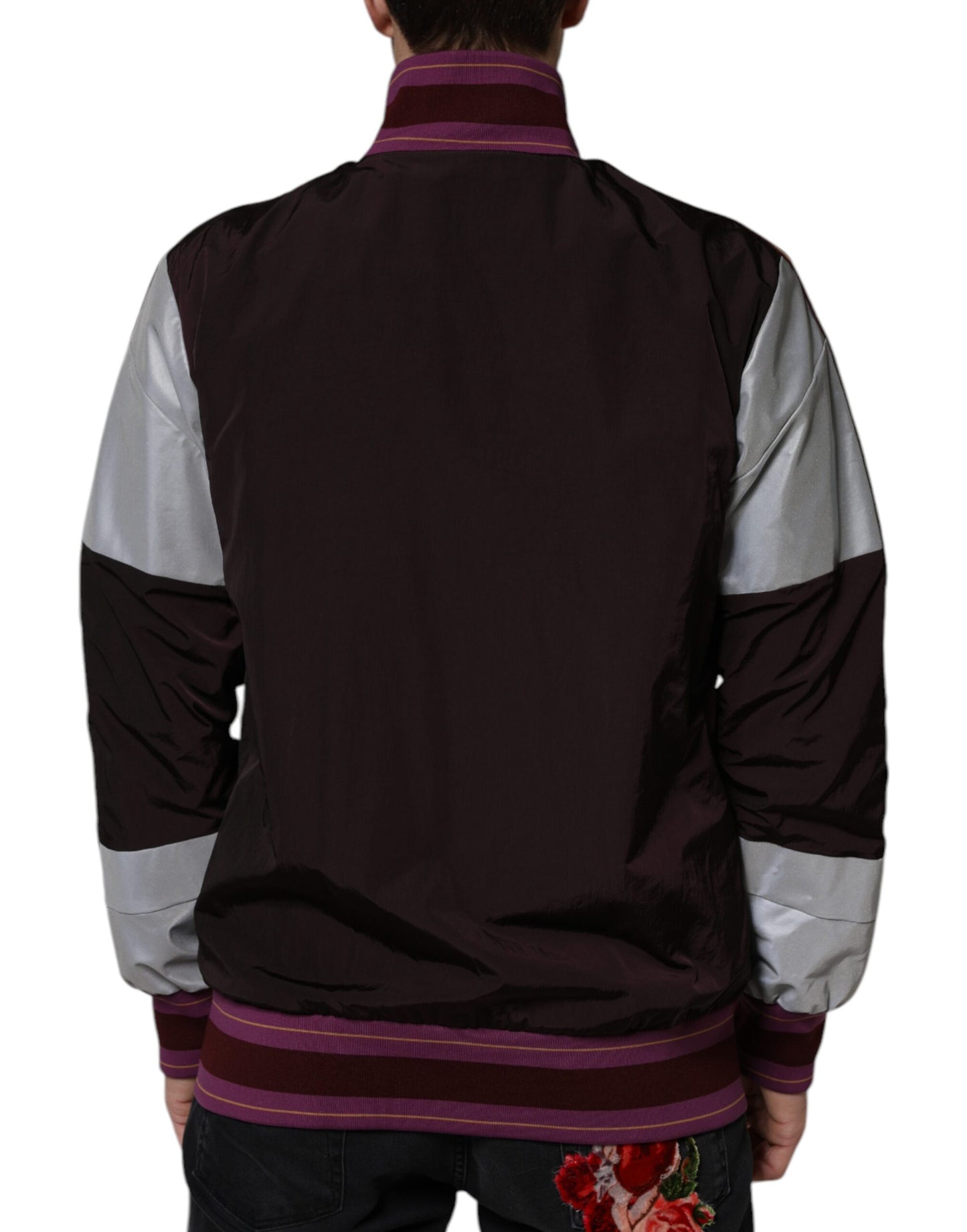 Dolce & Gabbana Multicolor Full Zip Jersey Men Bomber Jacket Dolce & Gabbana