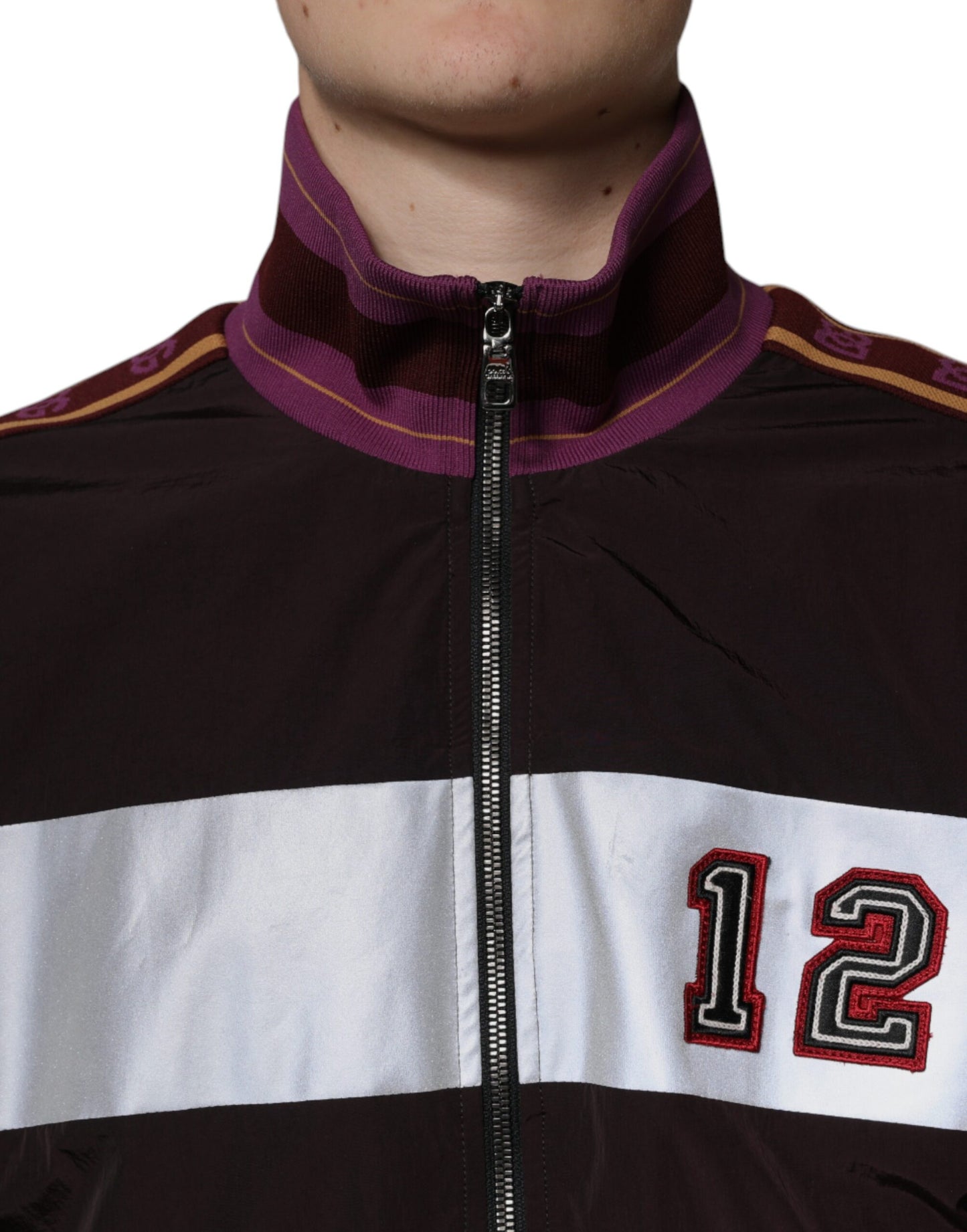 Dolce & Gabbana Multicolor Full Zip Jersey Men Bomber Jacket Dolce & Gabbana