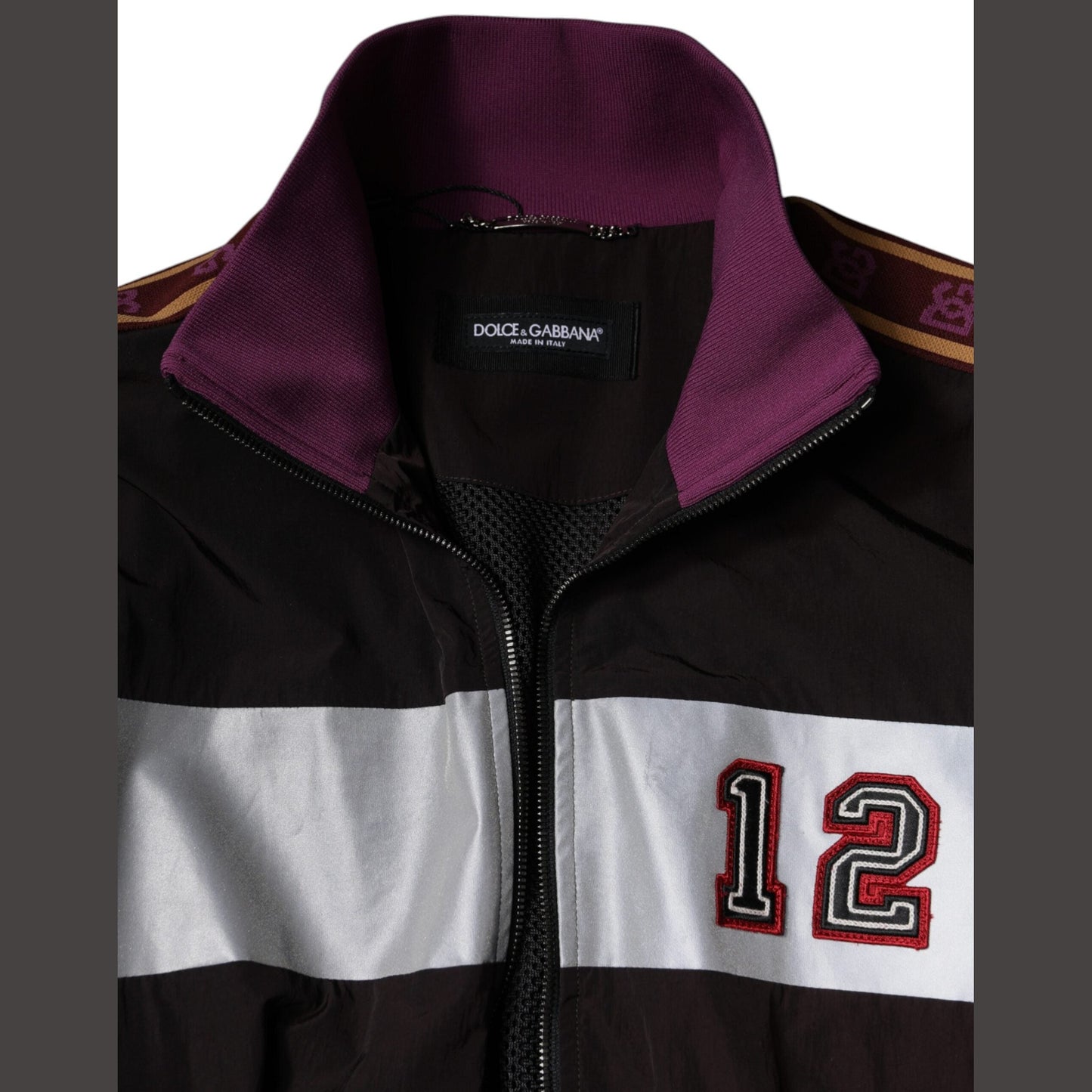 Dolce & Gabbana Multicolor Full Zip Jersey Men Bomber Jacket