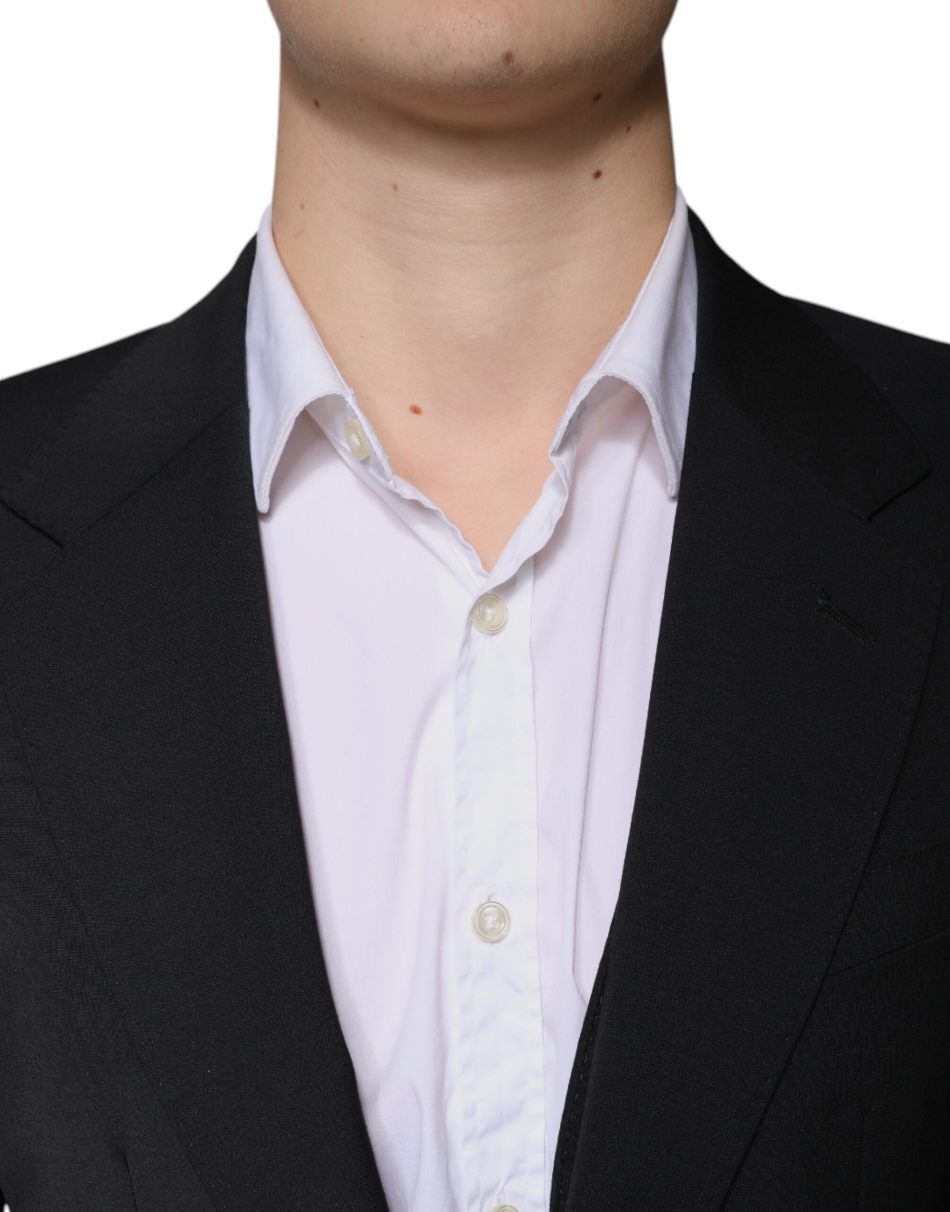 Dolce & Gabbana Black Wool 3 Piece Slim Fit Formal Men Suit Dolce & Gabbana