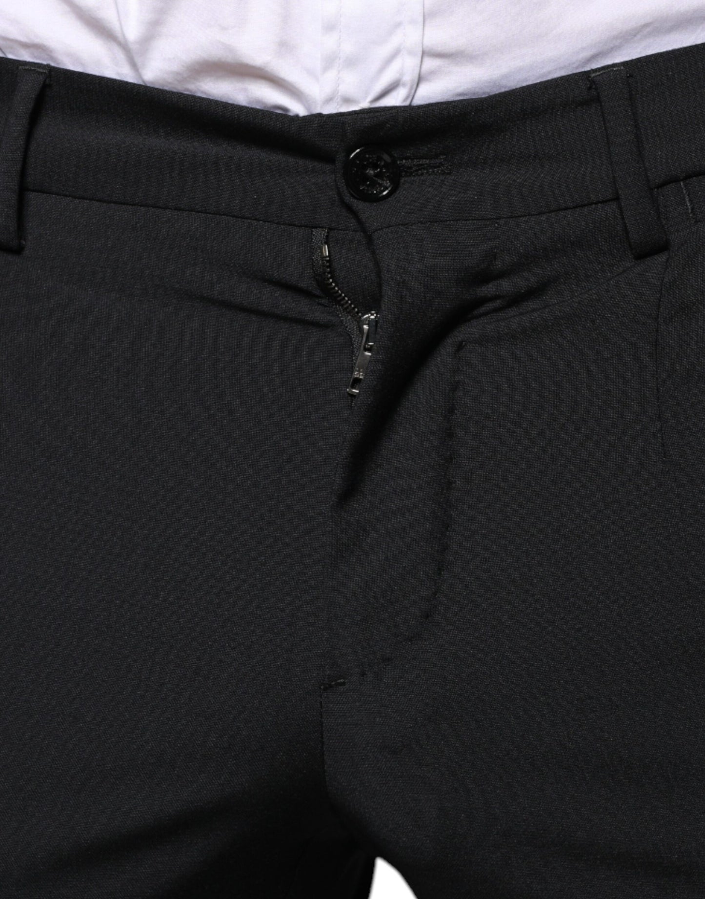 Dolce & Gabbana Black Wool 3 Piece Slim Fit Formal Men Suit Dolce & Gabbana