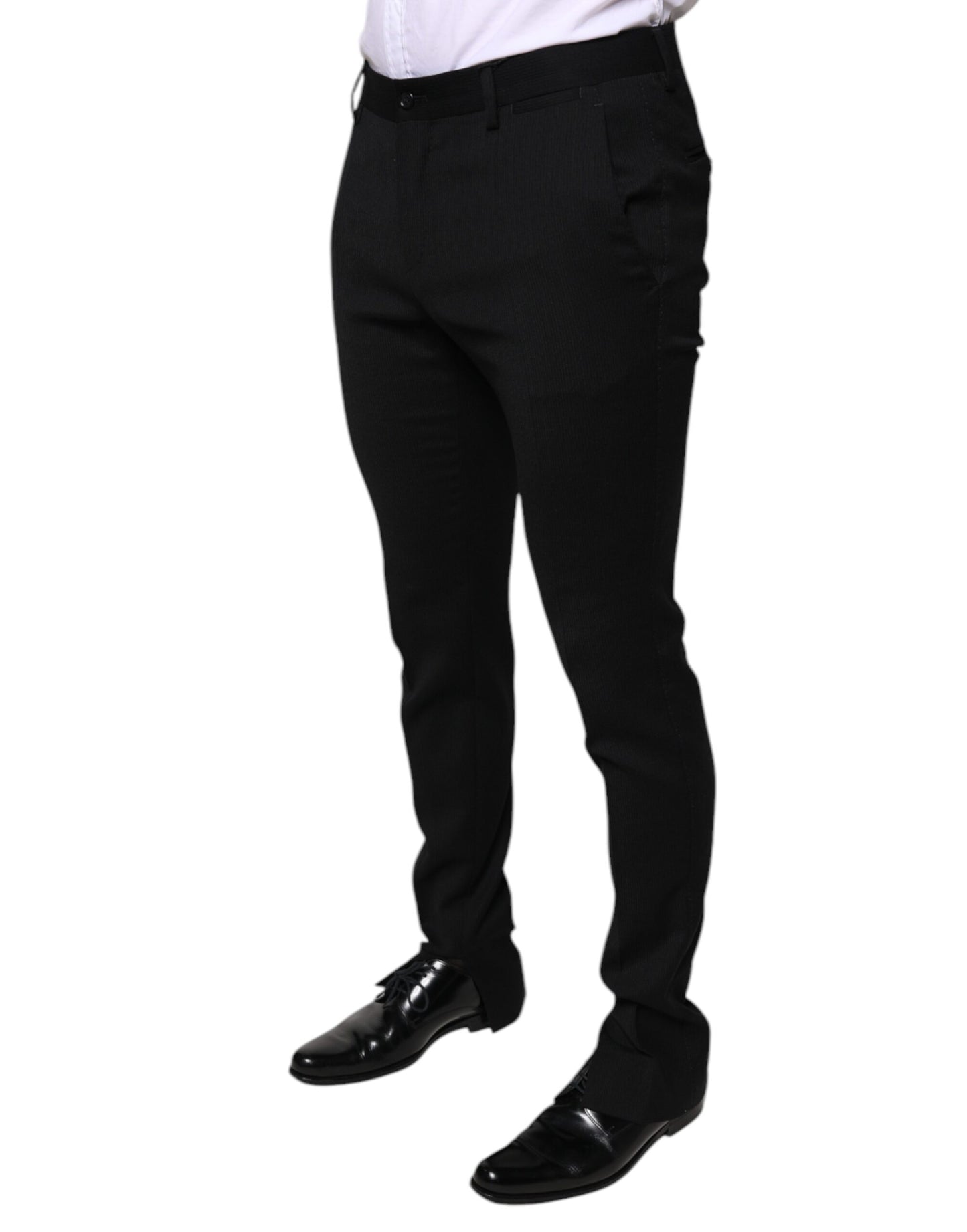 Dolce & Gabbana Black Wool Skinny Formal Dress Pants Dolce & Gabbana
