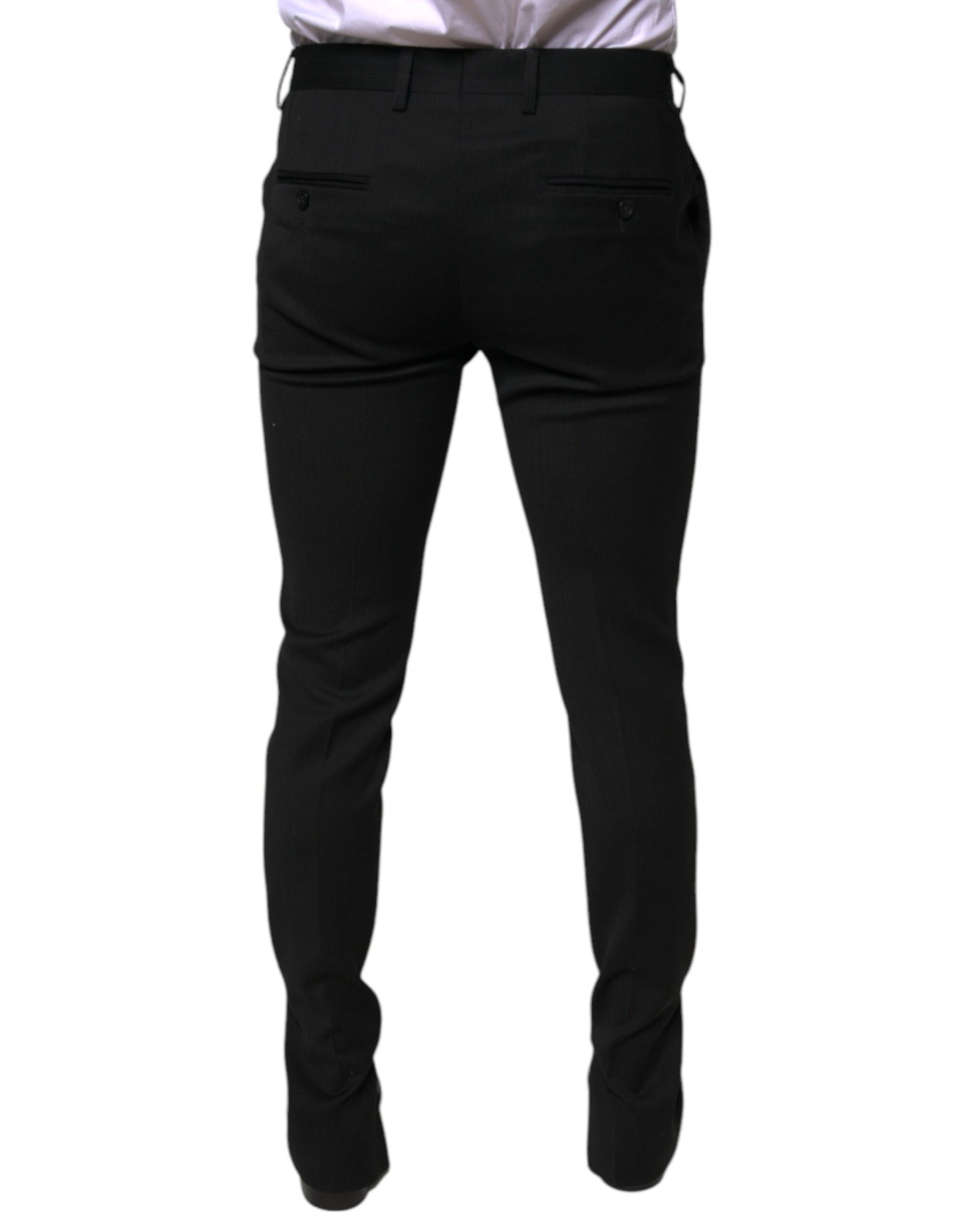 Dolce & Gabbana Black Wool Skinny Formal Dress Pants Dolce & Gabbana