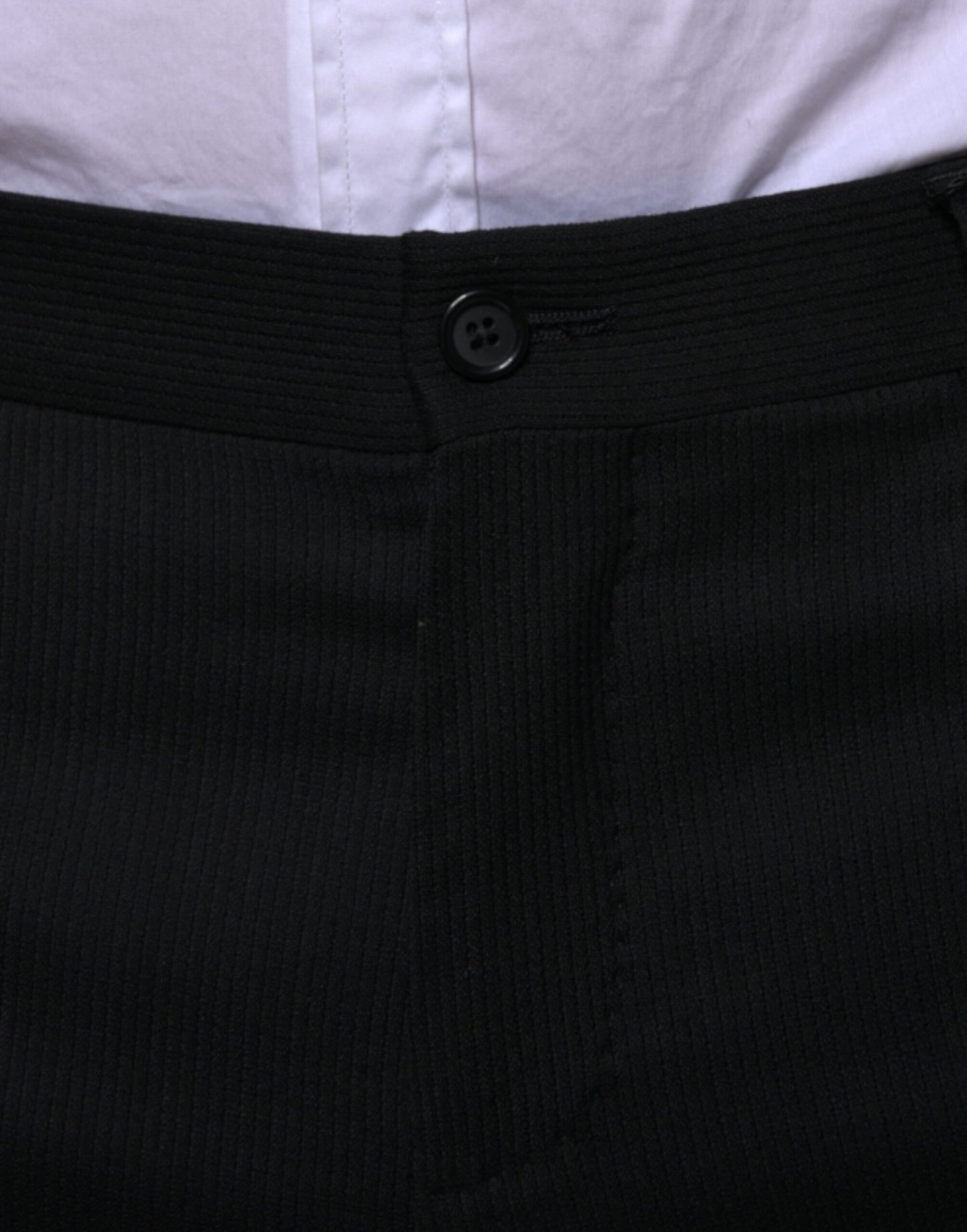 Dolce & Gabbana Black Wool Skinny Formal Dress Pants Dolce & Gabbana
