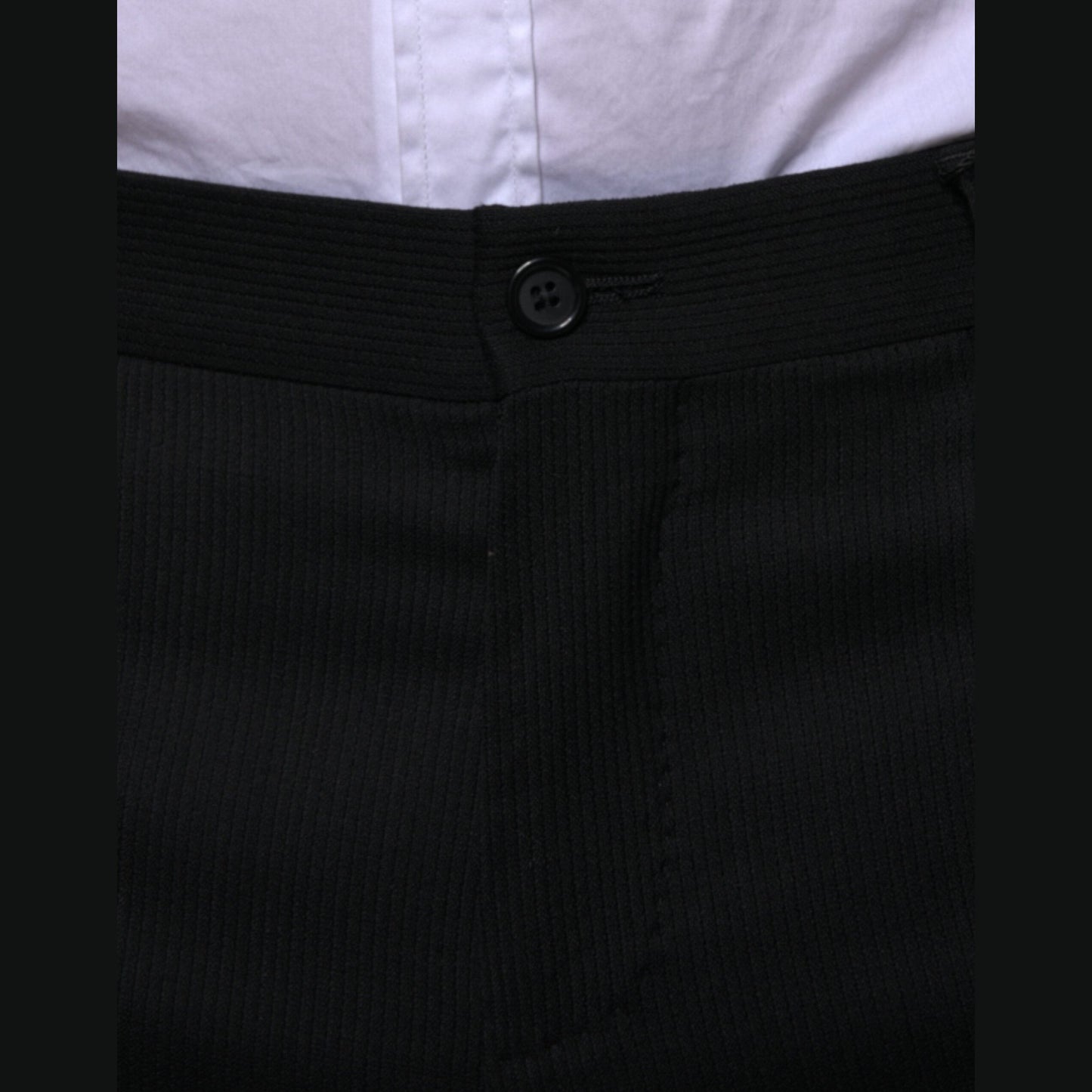 Dolce & Gabbana Black Wool Skinny Formal Dress Pants