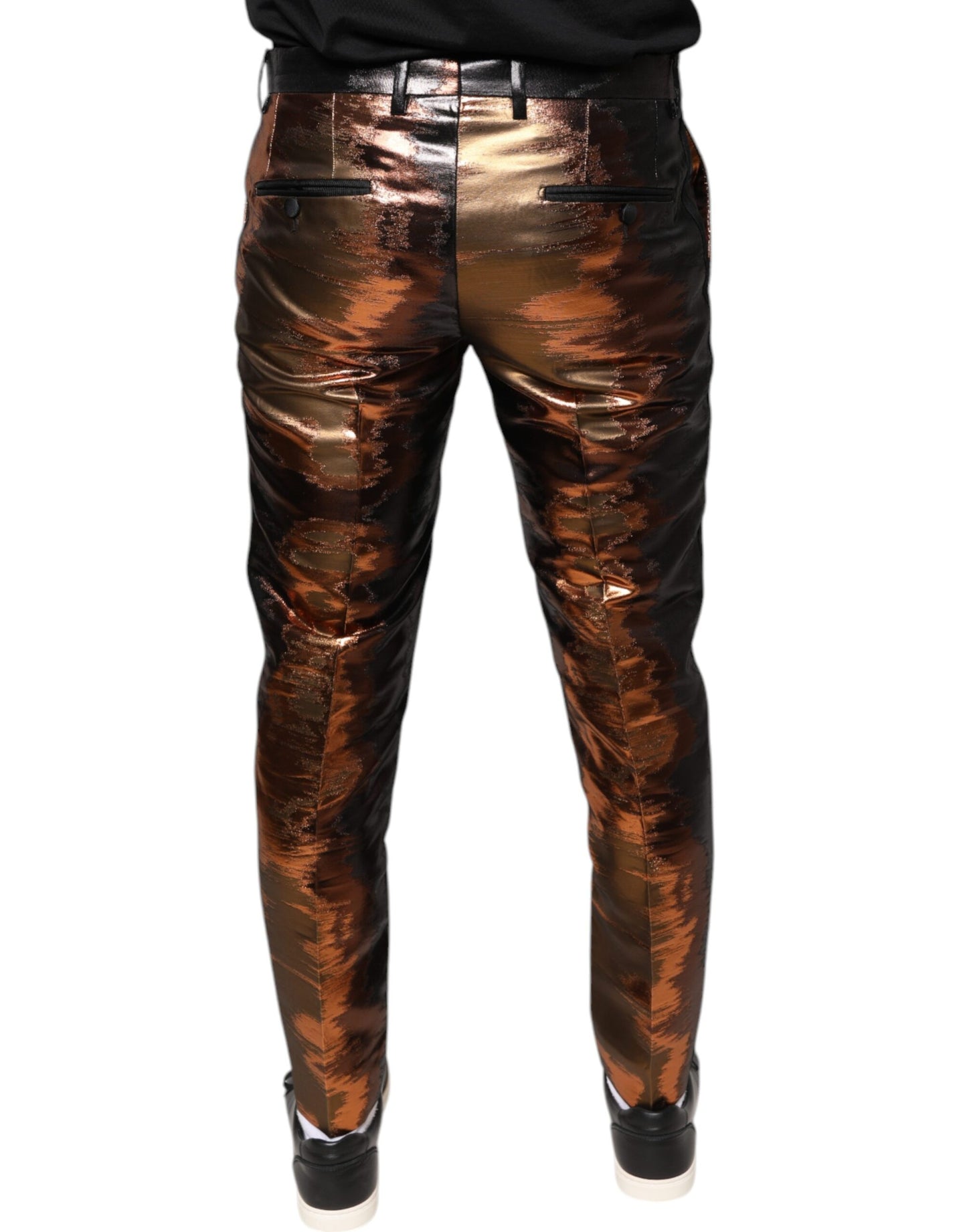Dolce & Gabbana Multicolor Jacquard Skinny Men Pants Dolce & Gabbana