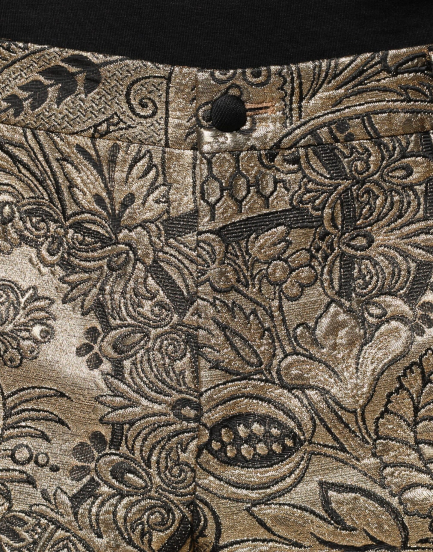 Dolce & Gabbana Gold Floral Jacquard Men Dress Pants Dolce & Gabbana