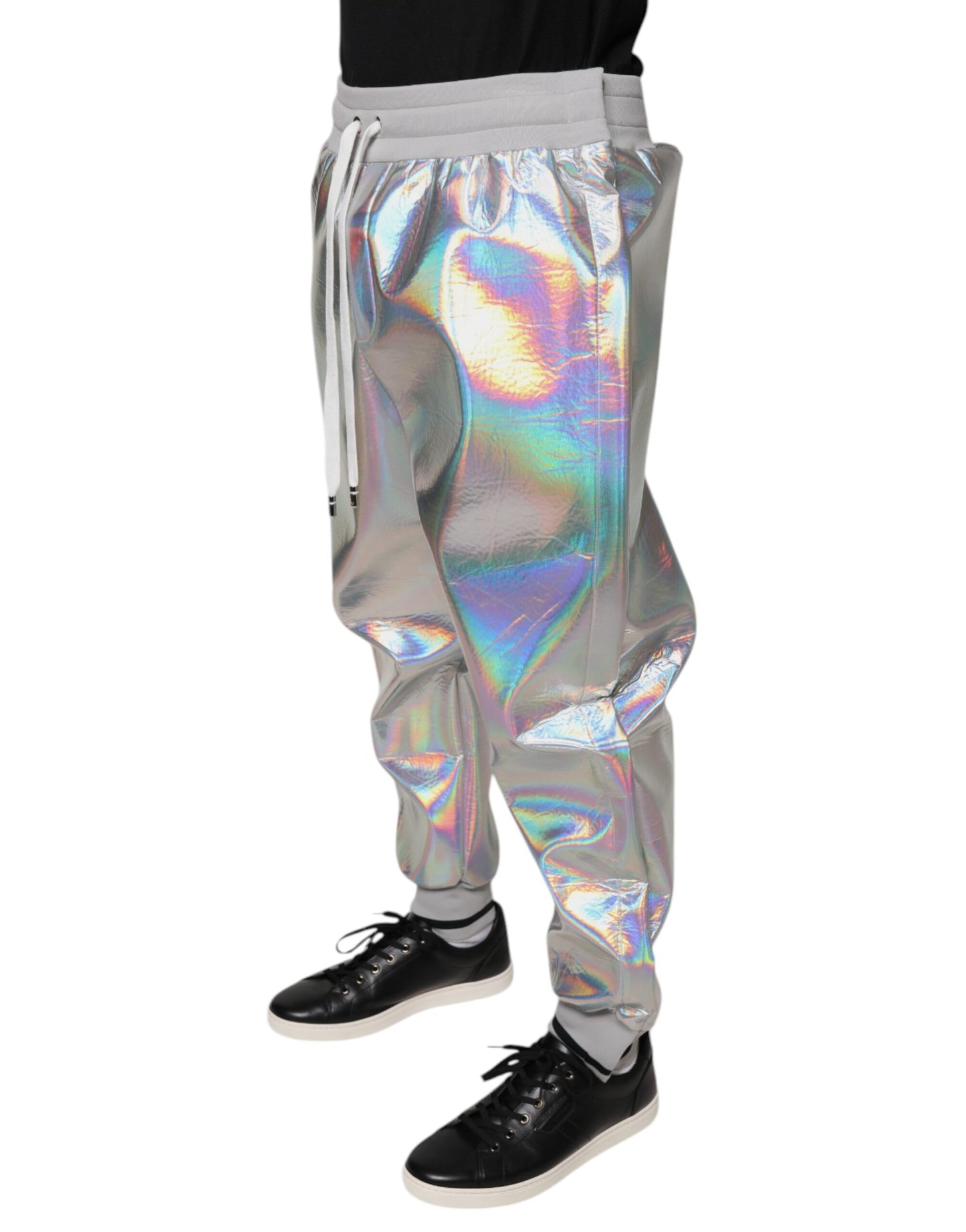 Dolce & Gabbana Silver Iridescent Men Jogger Sweatpants Pants Dolce & Gabbana