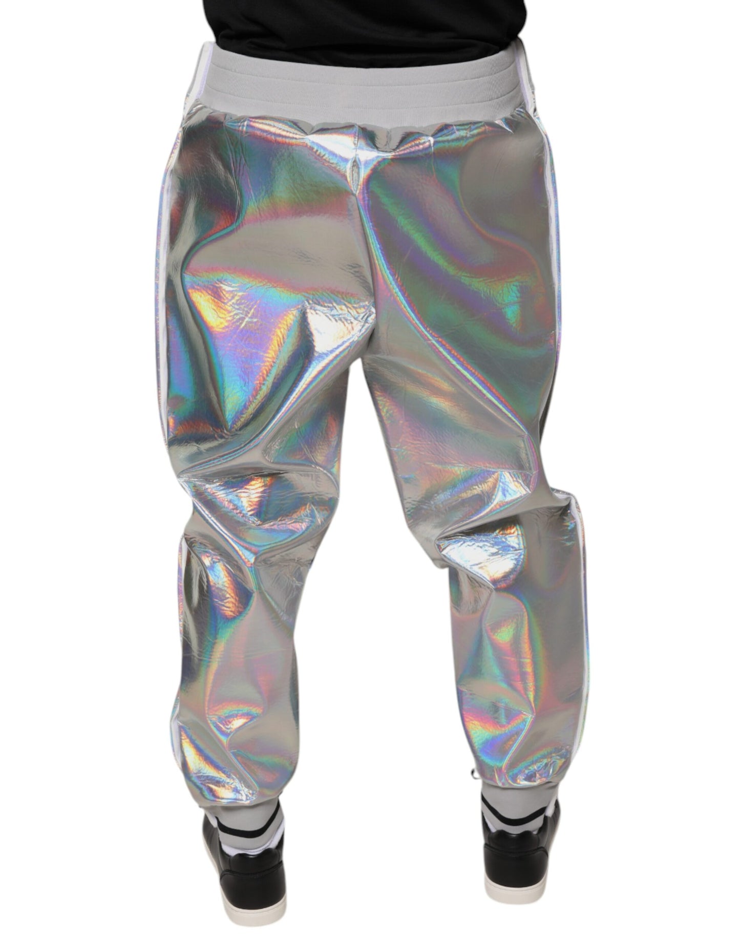 Dolce & Gabbana Silver Iridescent Men Jogger Sweatpants Pants Dolce & Gabbana