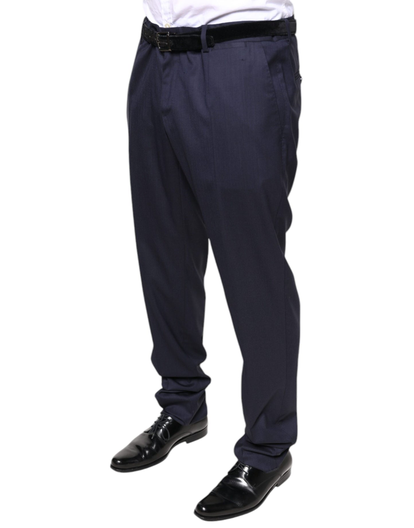 Dolce & Gabbana Blue Wool Skinny Formal Dress Pants Dolce & Gabbana