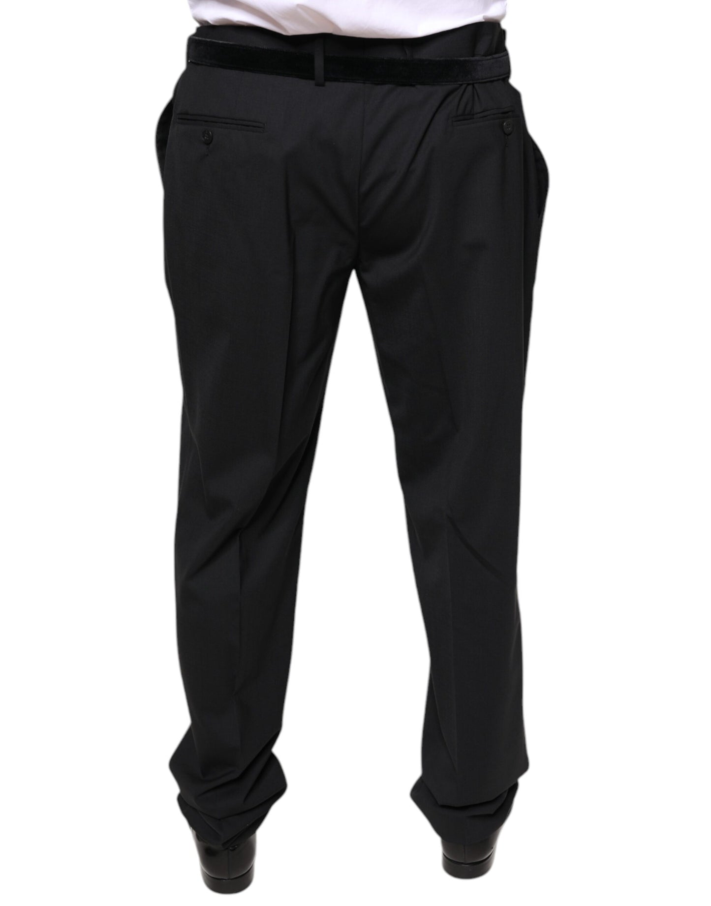Dolce & Gabbana Black Wool Men Formal Dress Pants Dolce & Gabbana