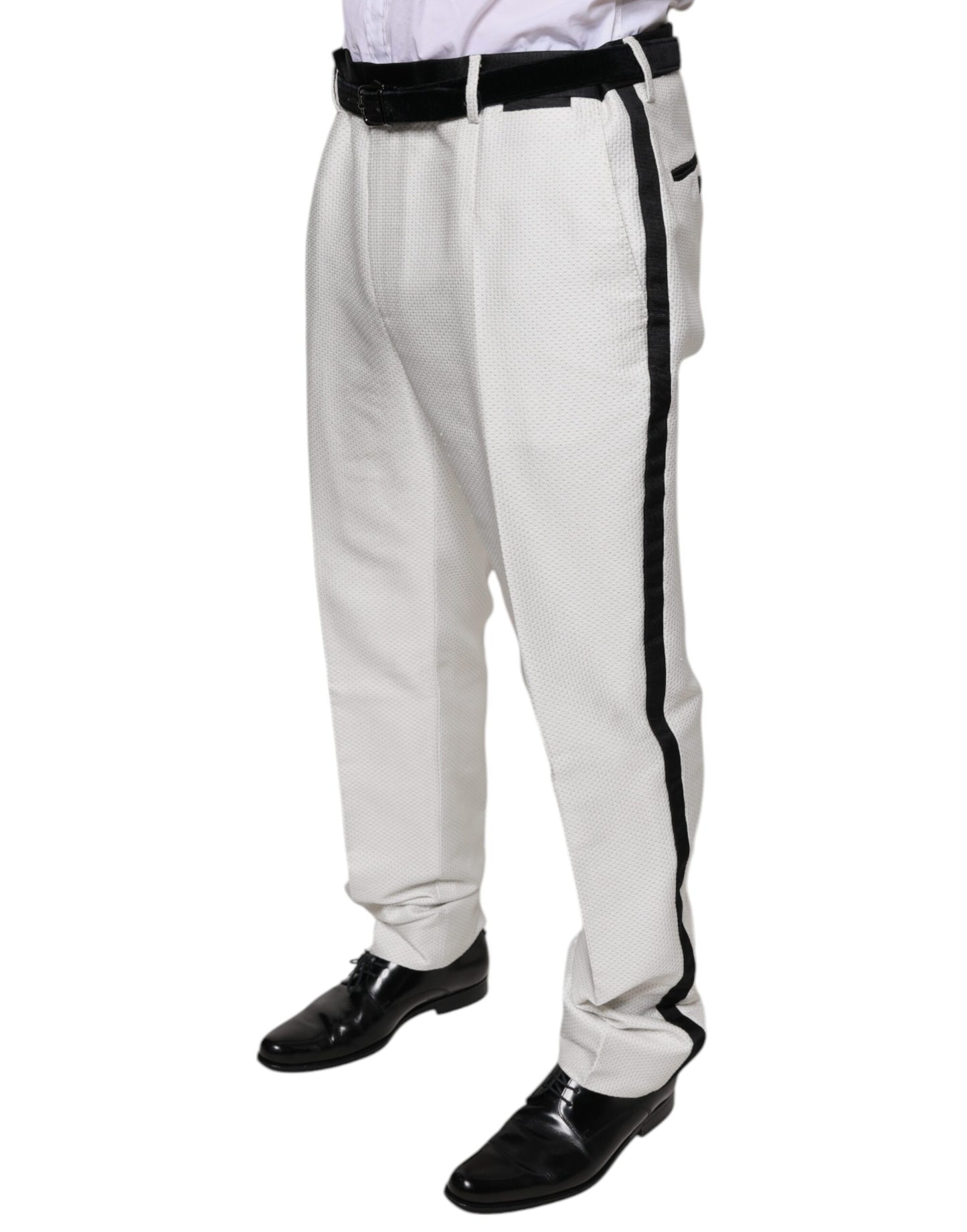 Dolce & Gabbana White Polyester Formal Dress Pants Dolce & Gabbana