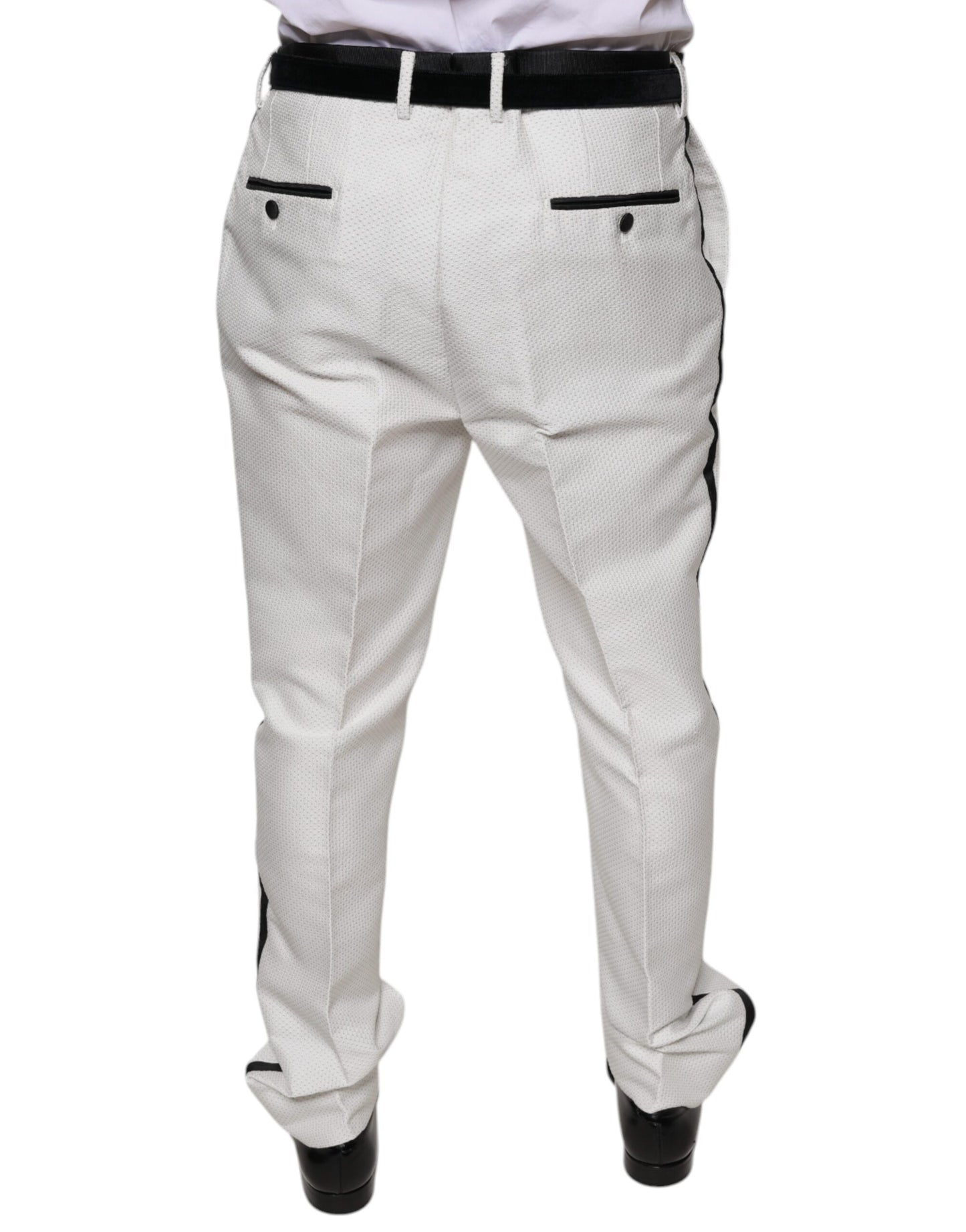 Dolce & Gabbana White Polyester Formal Dress Pants Dolce & Gabbana