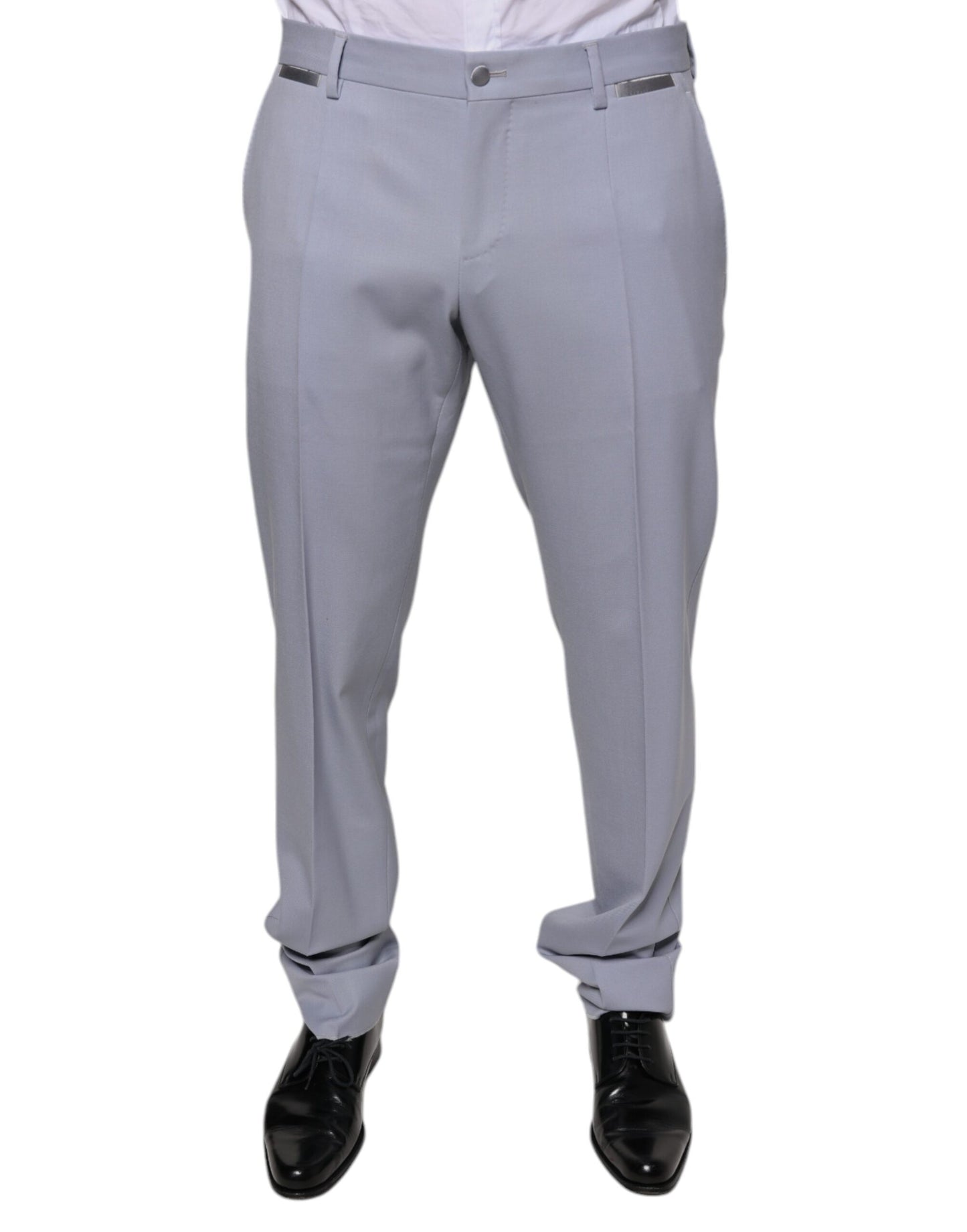 Dolce & Gabbana Light Gray Wool Formal Dress Pants Dolce & Gabbana