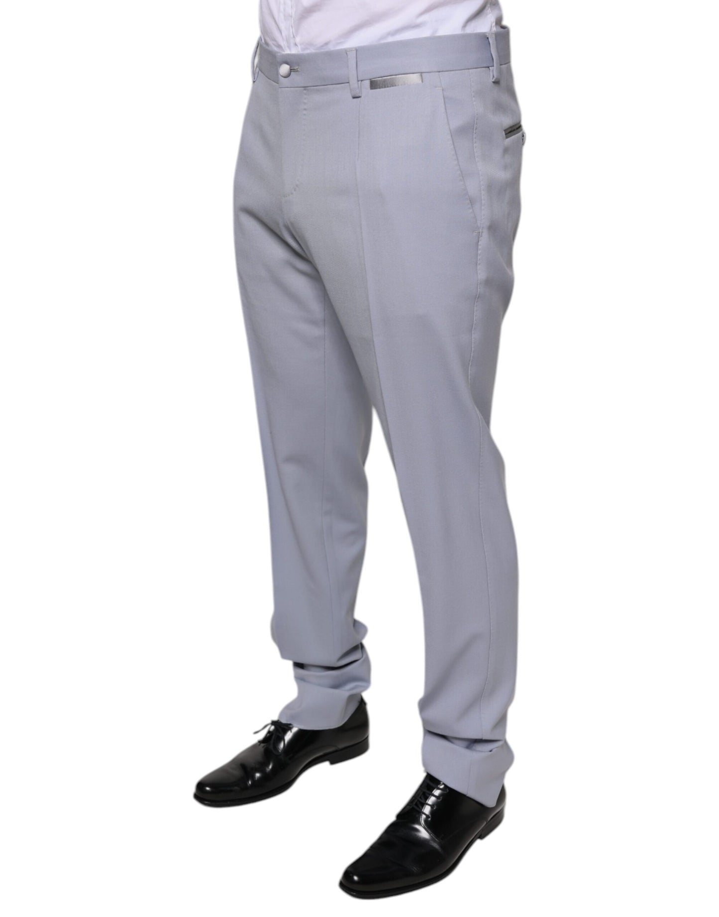 Dolce & Gabbana Light Gray Wool Formal Dress Pants Dolce & Gabbana