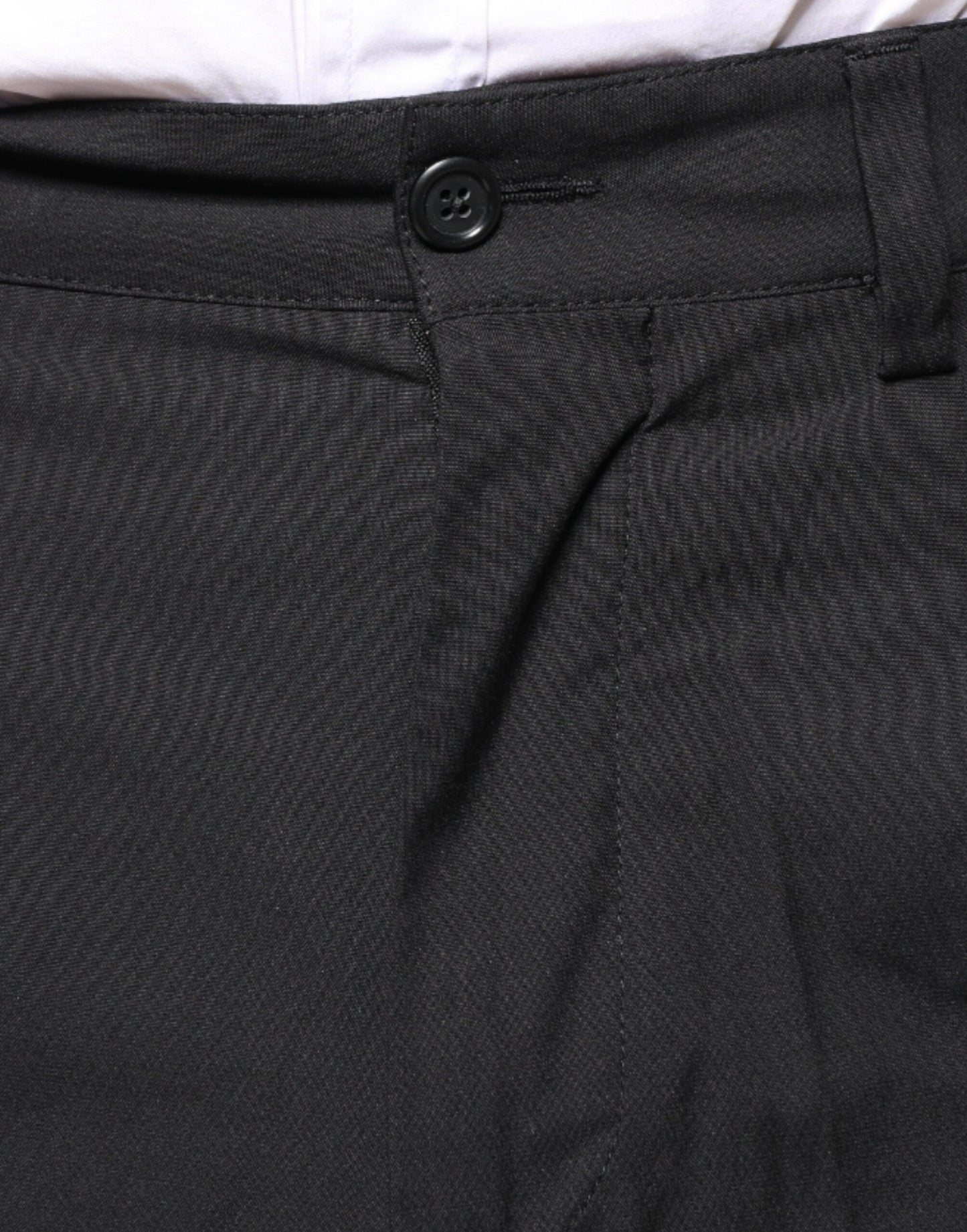 Dolce & Gabbana Black Crown Cotton Dress Pants Dolce & Gabbana
