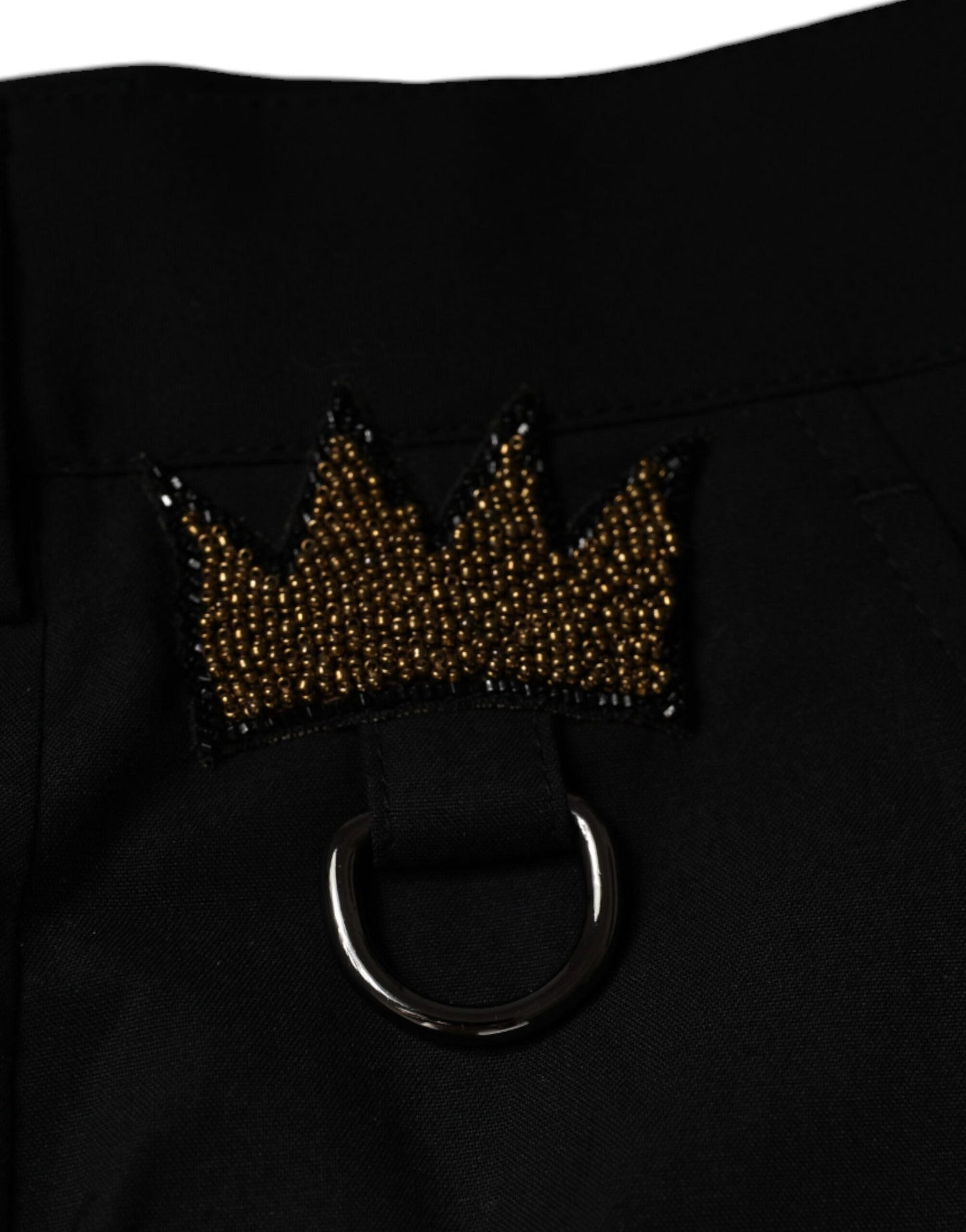 Dolce & Gabbana Black Crown Cotton Dress Pants Dolce & Gabbana