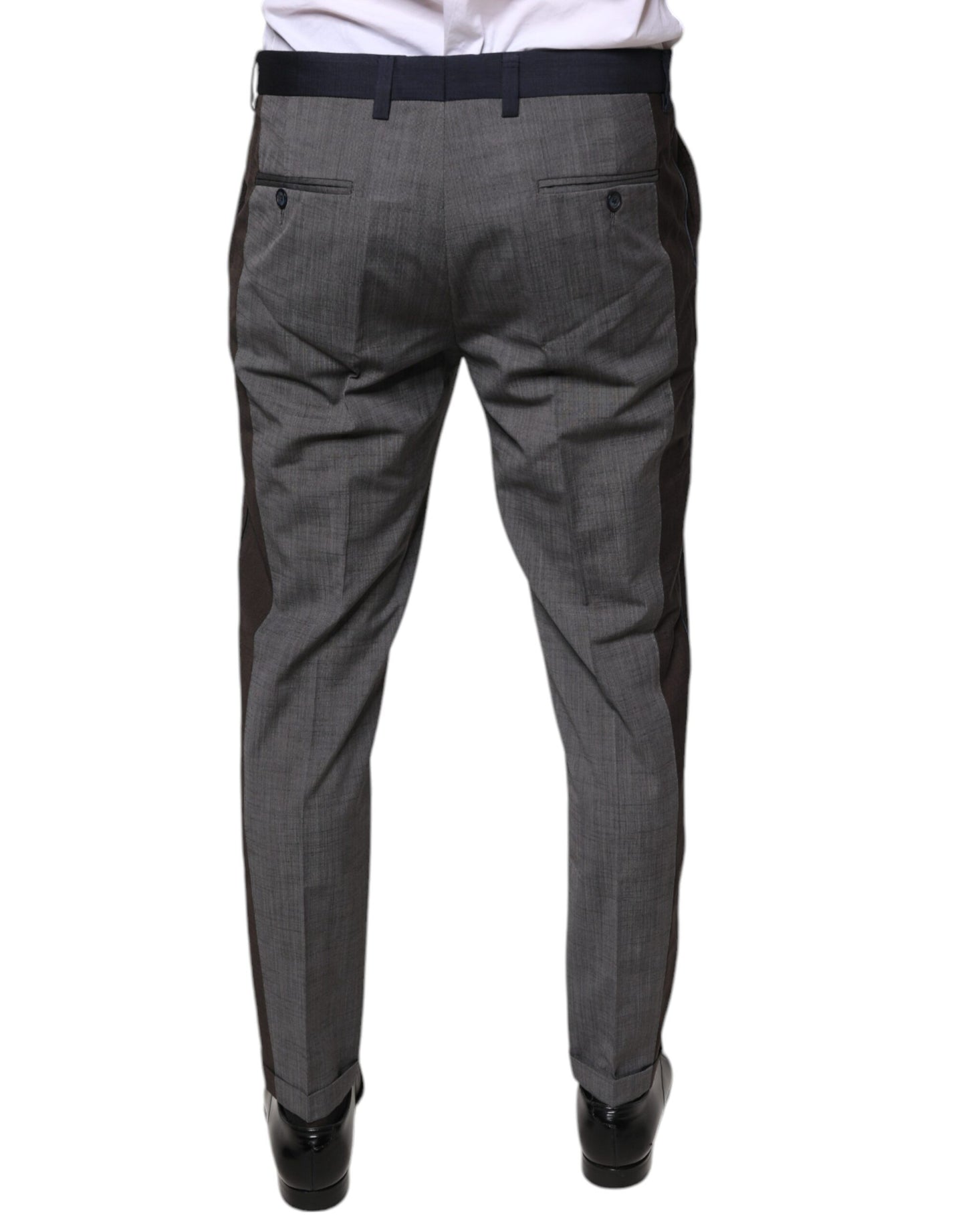 Dolce & Gabbana Black Cotton Wool Formal Dress Pants Dolce & Gabbana