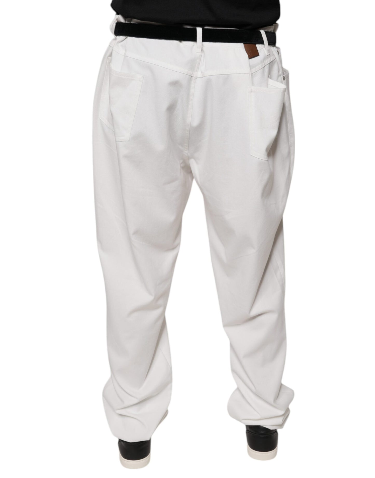 Brunello Cucinelli White Cotton Men Dress Tapered Pants Brunello Cucinelli