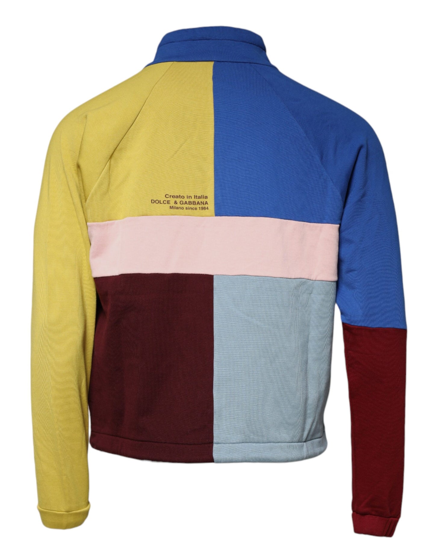 Dolce & Gabbana Multicolor Patchwork Men Sweatshirt Sweater Dolce & Gabbana