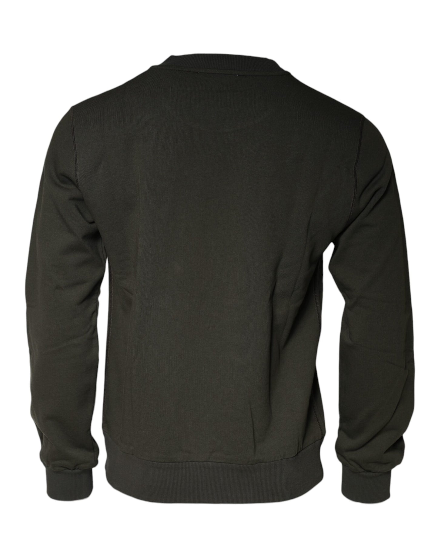 Dolce & Gabbana Army Green Crown Cotton Sweatshirt Sweater Dolce & Gabbana
