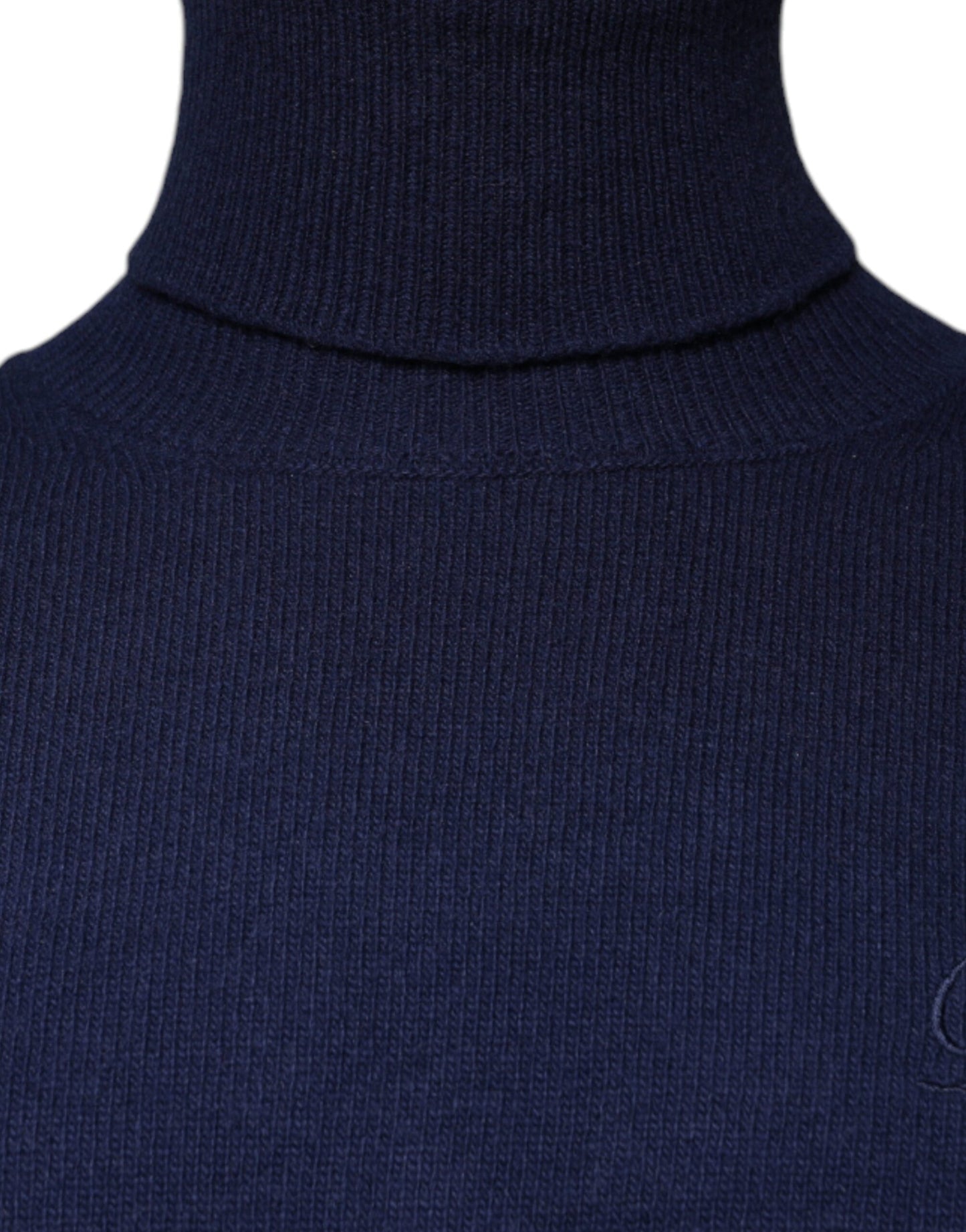 Dolce & Gabbana Blue Wool Knit Turtleneck Pullover Sweater Dolce & Gabbana